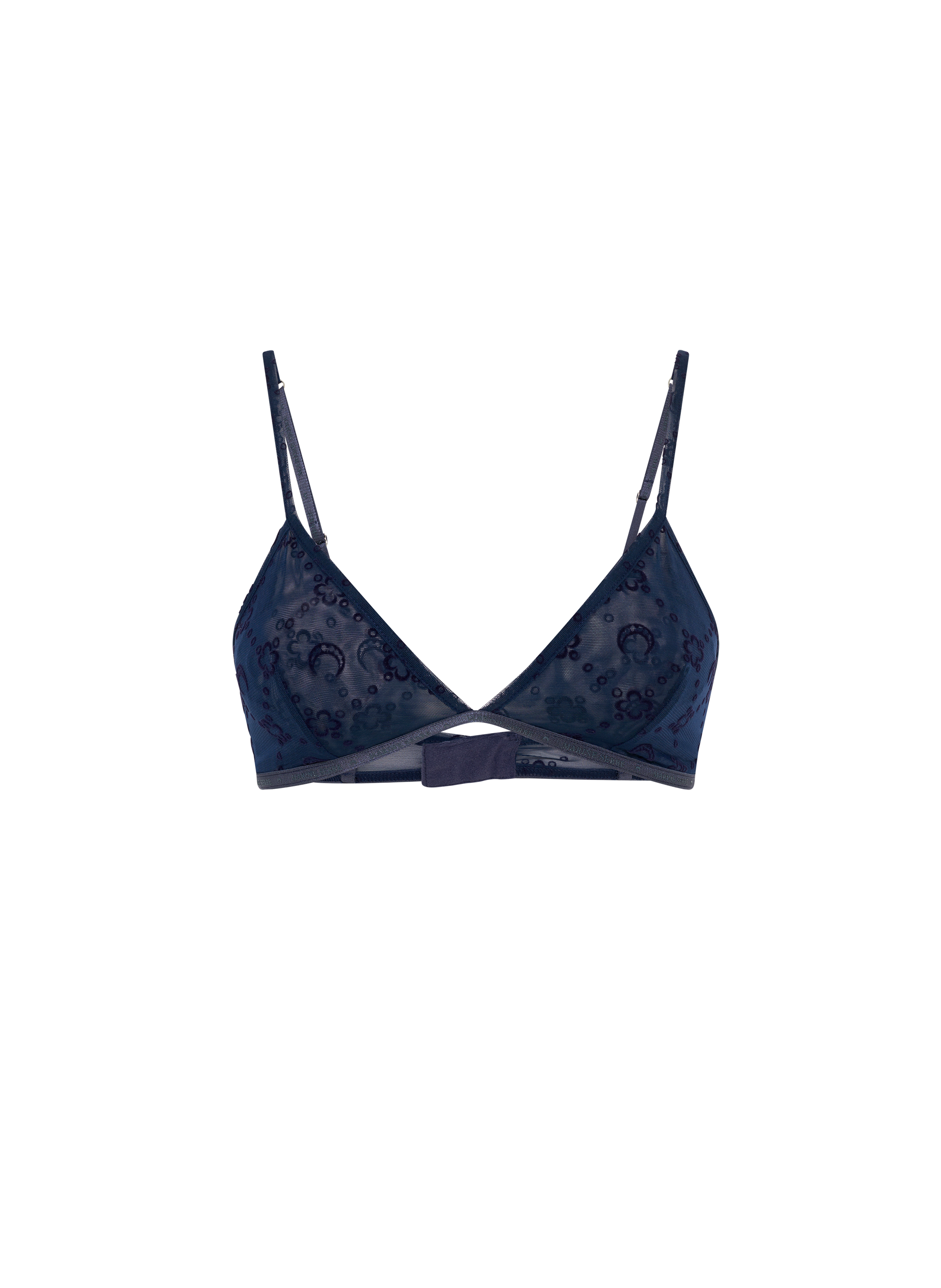 Moonogram mesh flock bra MARINE SERRE Blue