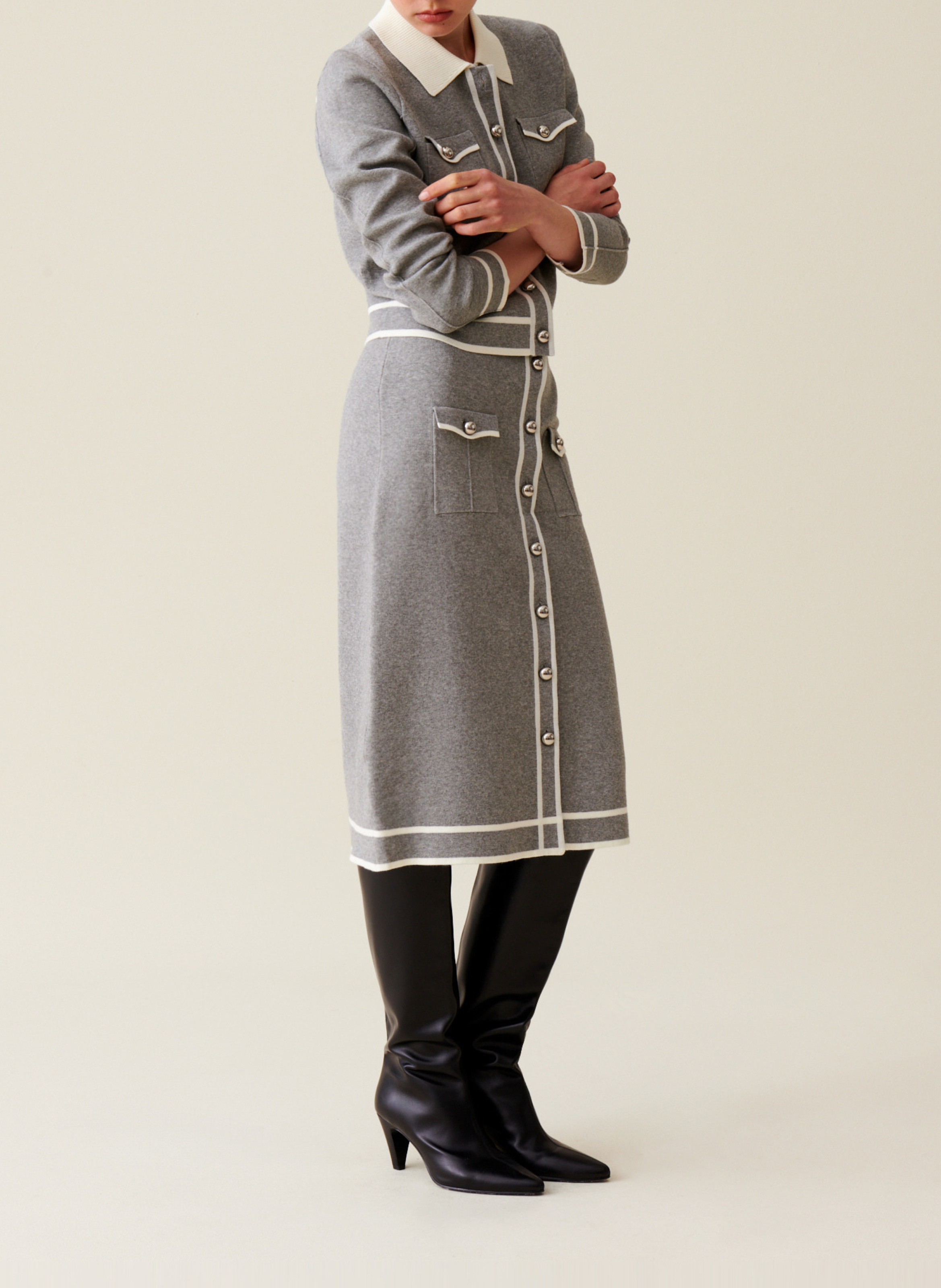 Jupe taille haute boutonnée CLAUDIE PIERLOT Multicolore