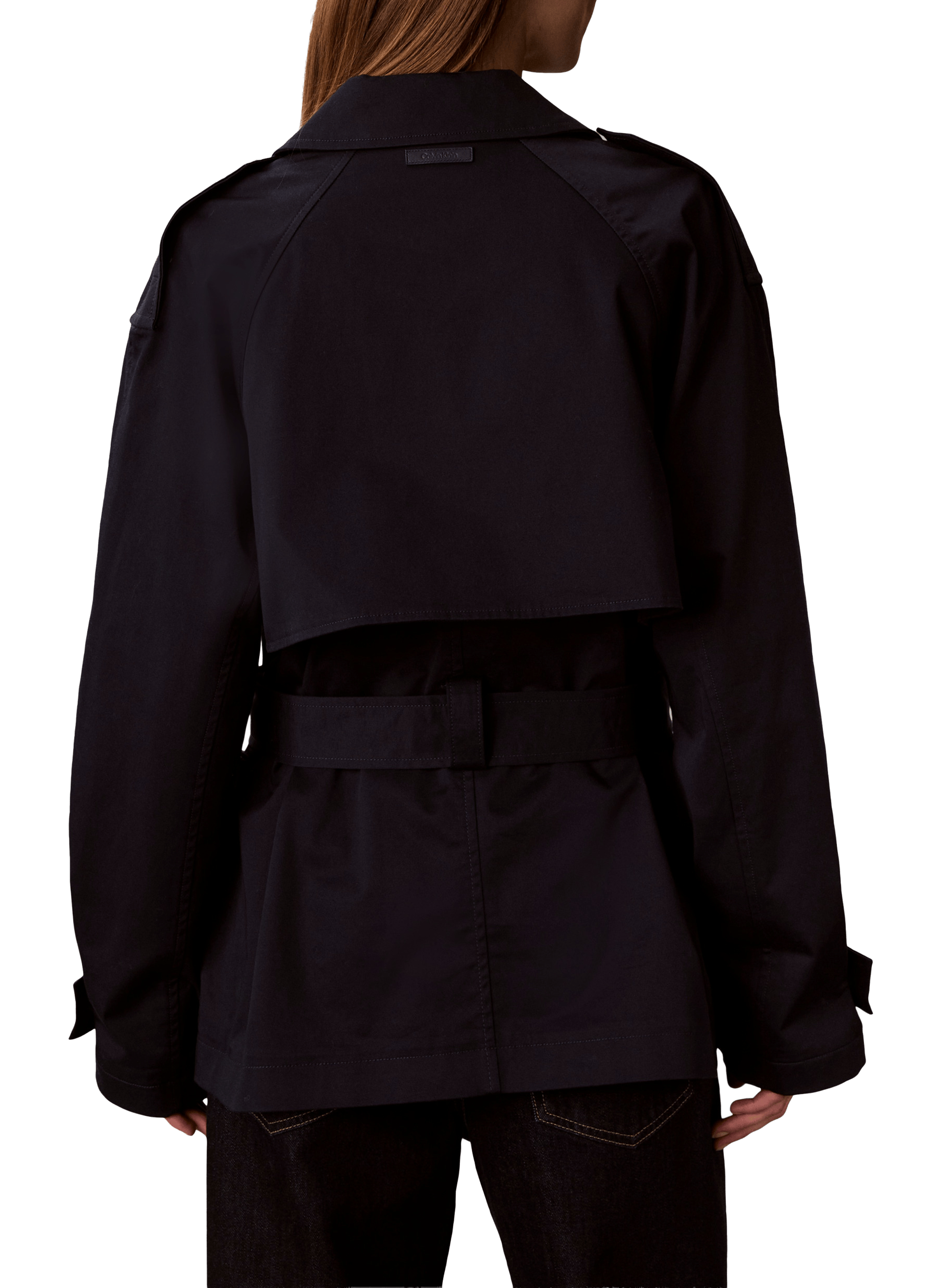 Trench en sergé de coton mélangé CALVIN KLEIN Bleu