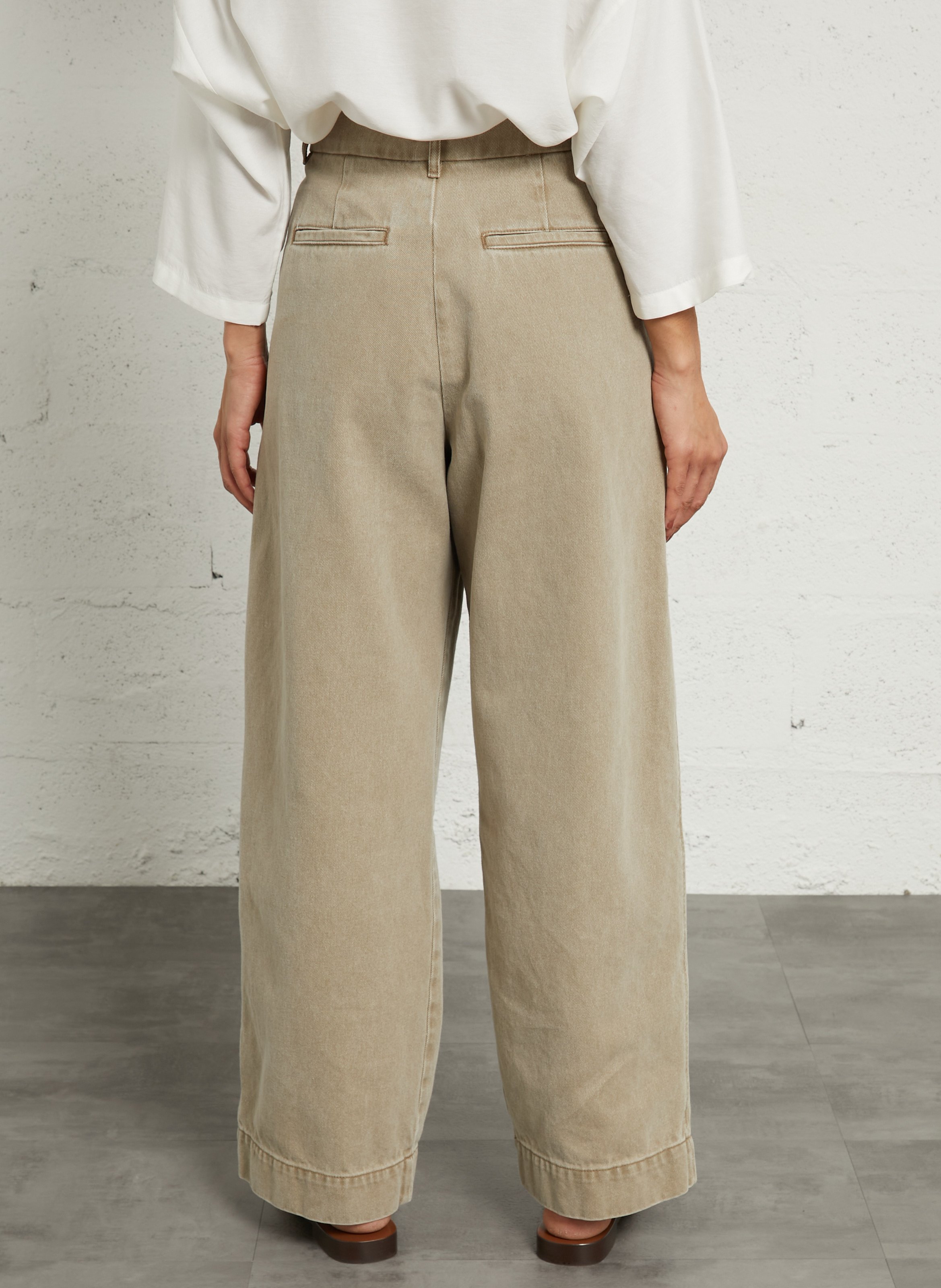 Pantalon large en coton bio devy SOEUR Beige