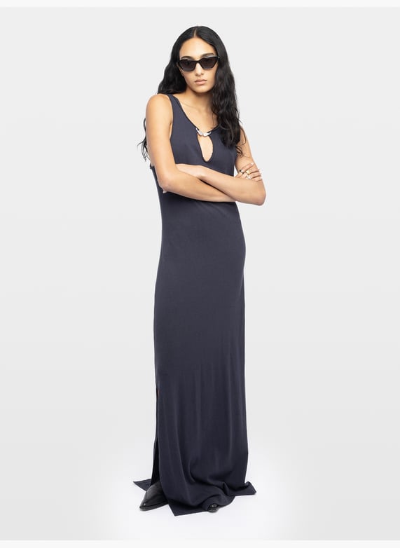 Sleeveless solid tiffania long dress Blue Zadig&Voltaire - Women | Printemps.com Sleeveless solid tiffania long dress Blue Zadig&Voltaire - Women | Printemps.com