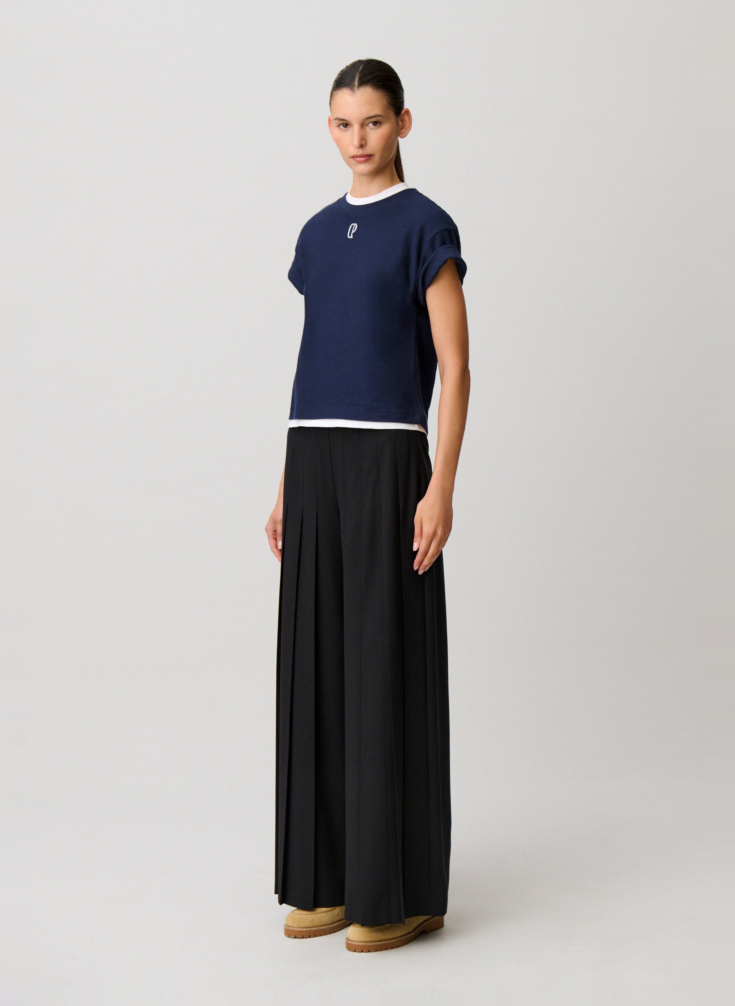 Pantalon large plissé CLAUDIE PIERLOT Noir