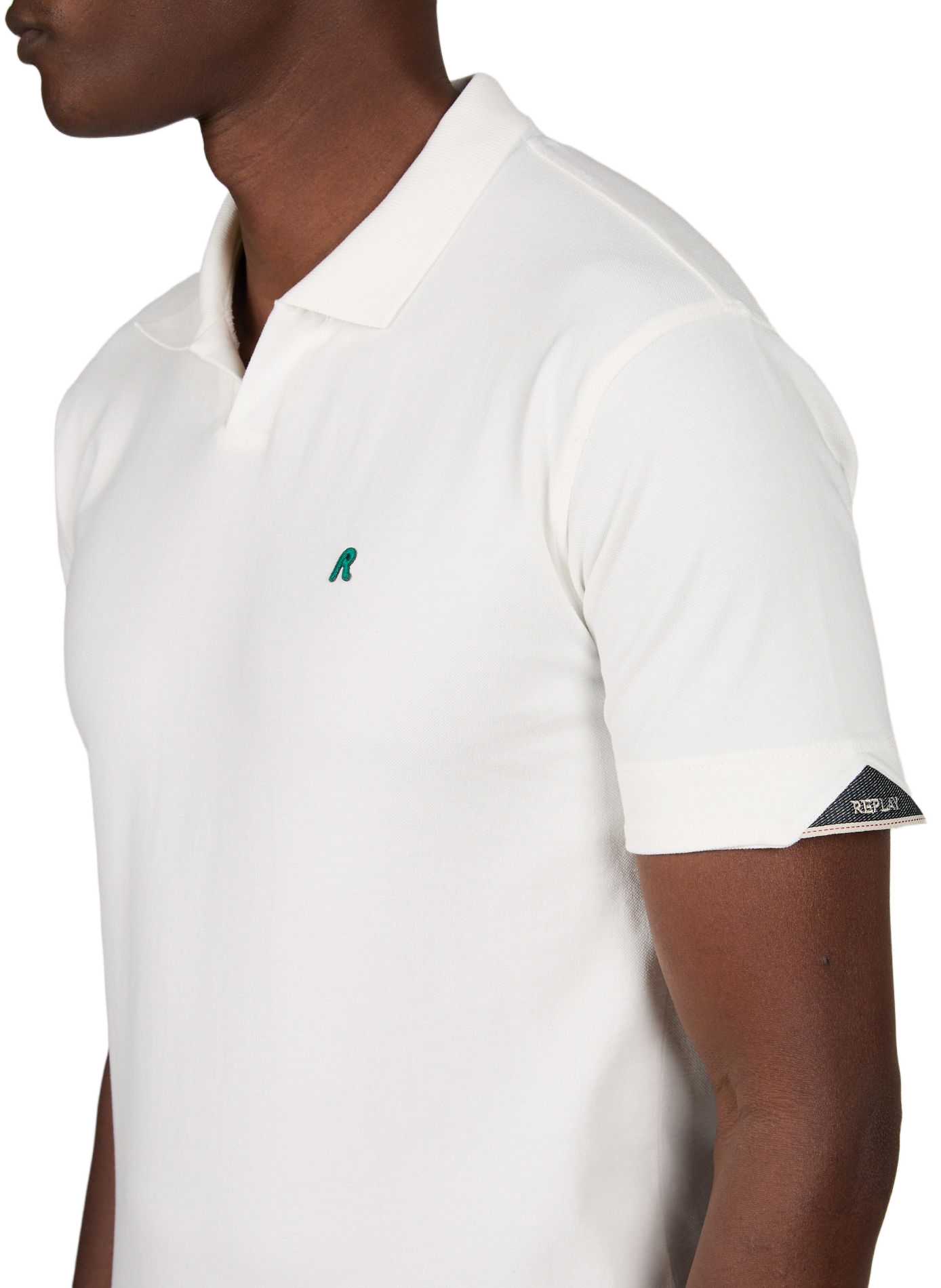 Slim-fit cotton-blend polo shirt REPLAY White