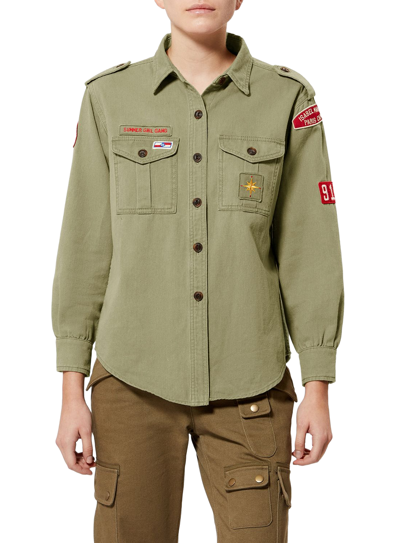 Surchemise Umberta en sergé de coton ISABEL MARANT Kaki