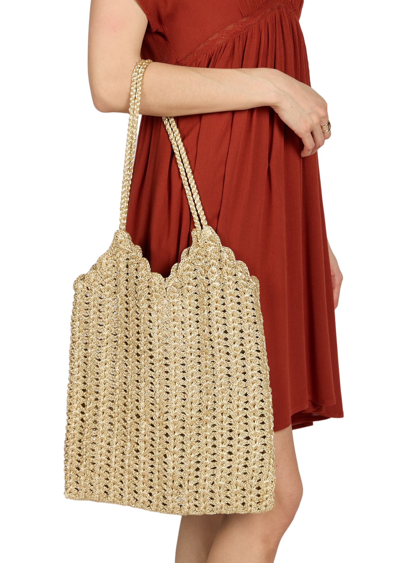 Panier Lilou tressé brillant PETITE MENDIGOTE Blanc