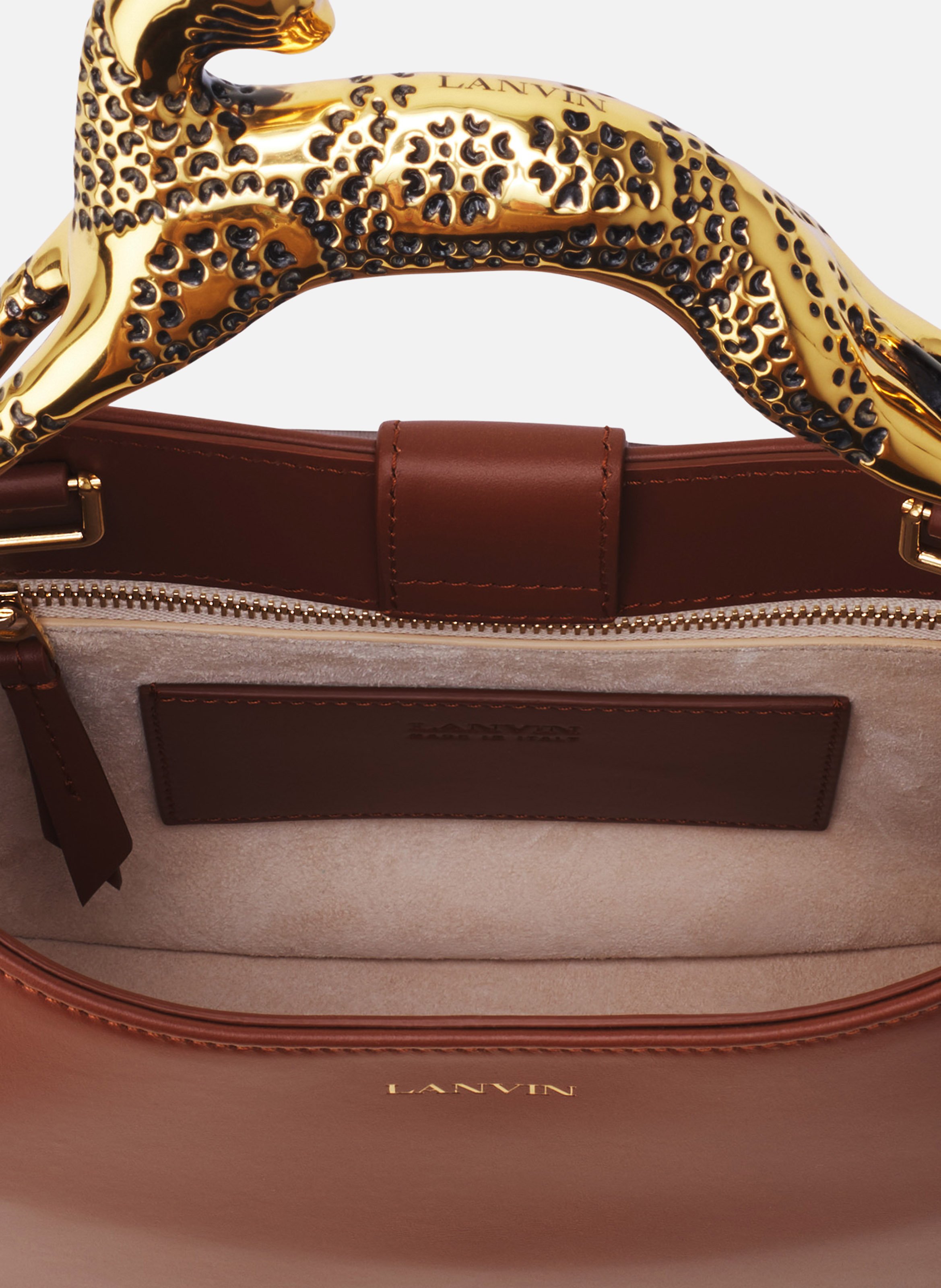 Sac hobo cat en cuir LANVIN Marron