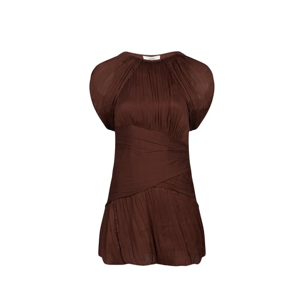 Robe courte sans manches plissée Tssvea Robe courte sans manches plissée Tssvea