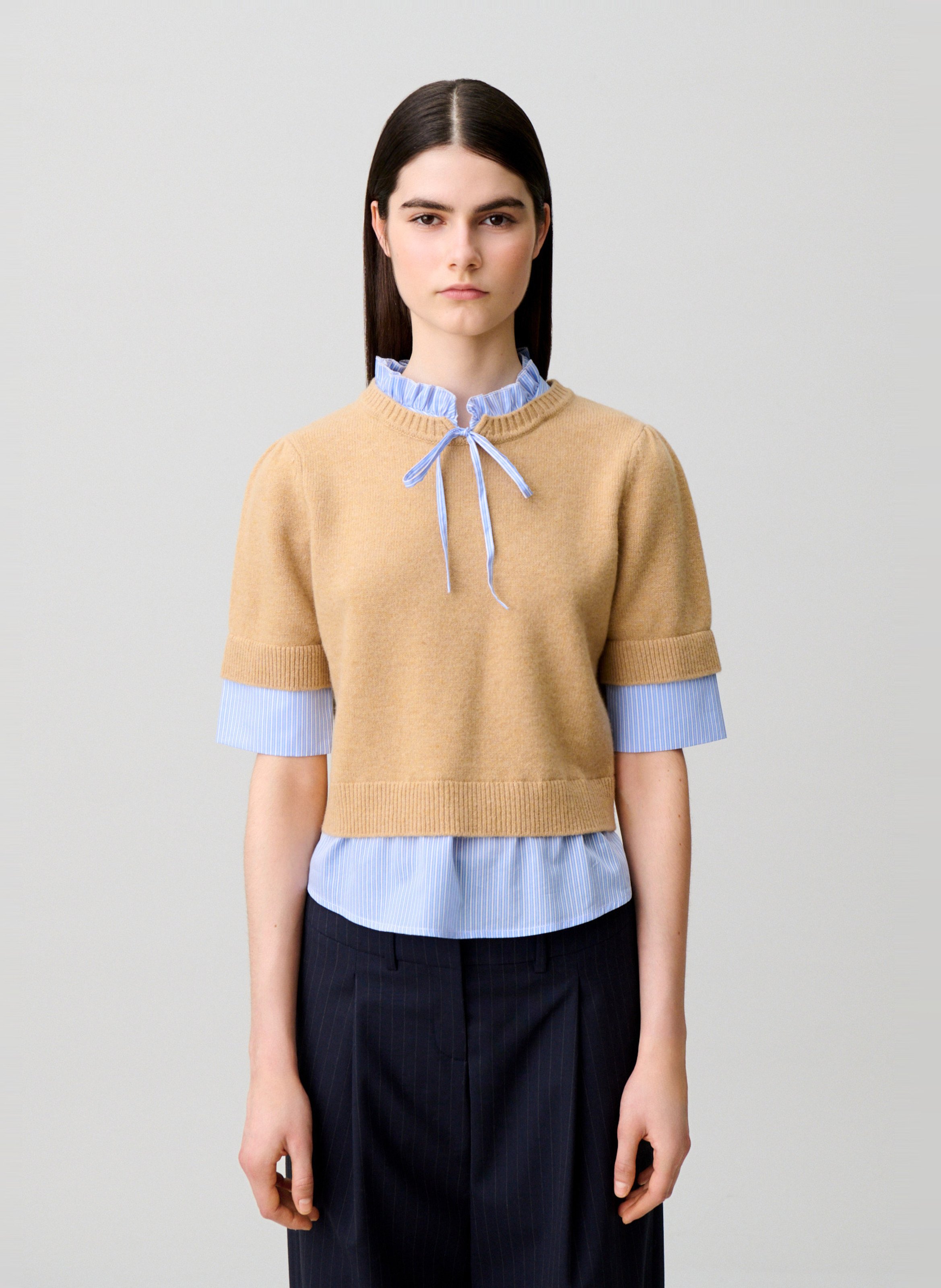 Pull droit en laine CLAUDIE PIERLOT Beige