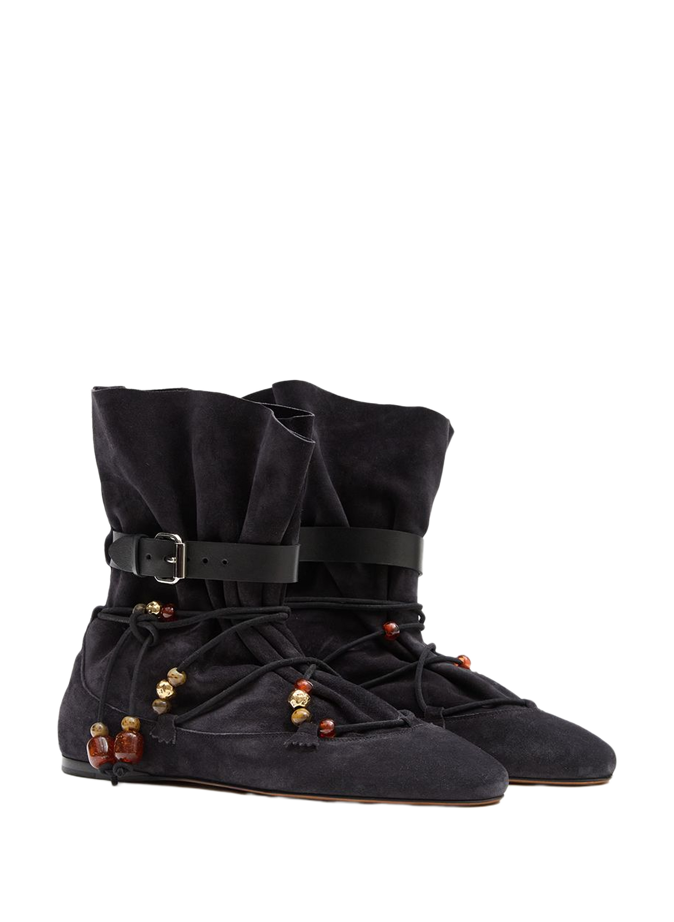 Stiefel Letiz aus Veloursleder in Wickeloptik ISABEL MARANT Schwarz