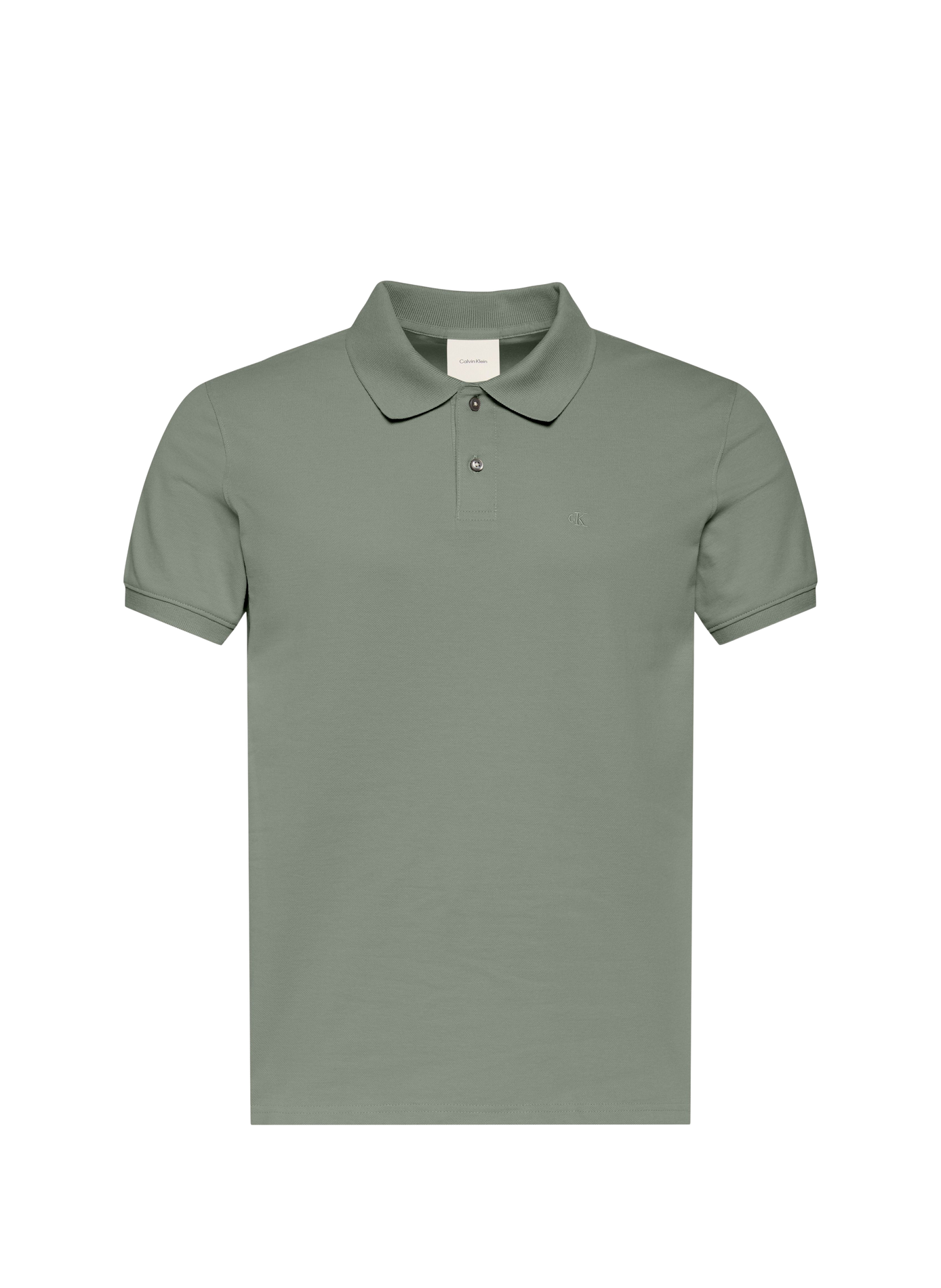 Short-sleeved polo in blended cotton CALVIN KLEIN Green