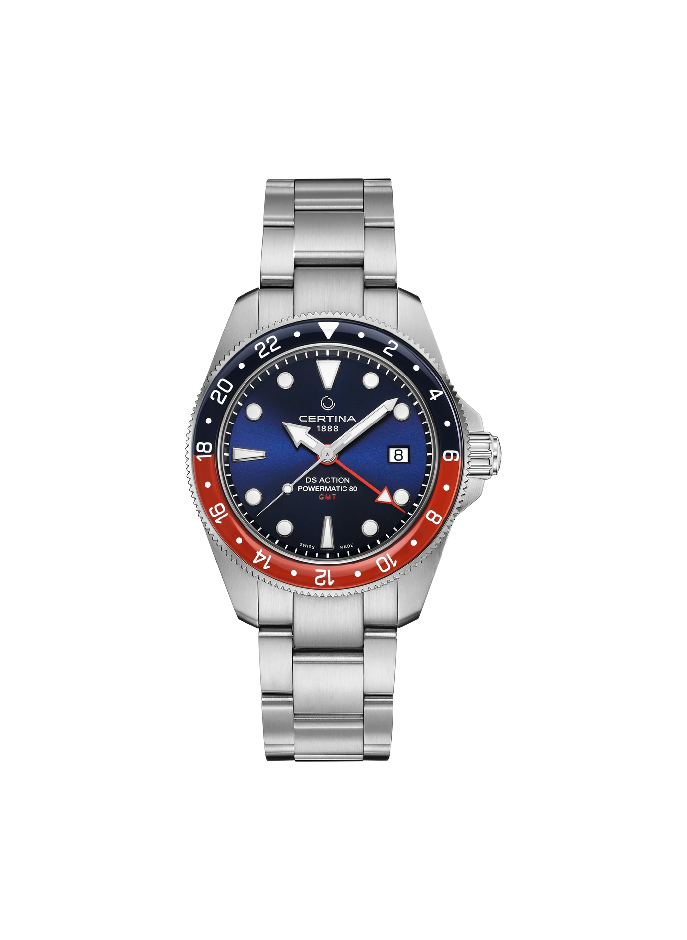Montre automatique DS ACTION GMT en acier inoxydable CERTINA Bleu