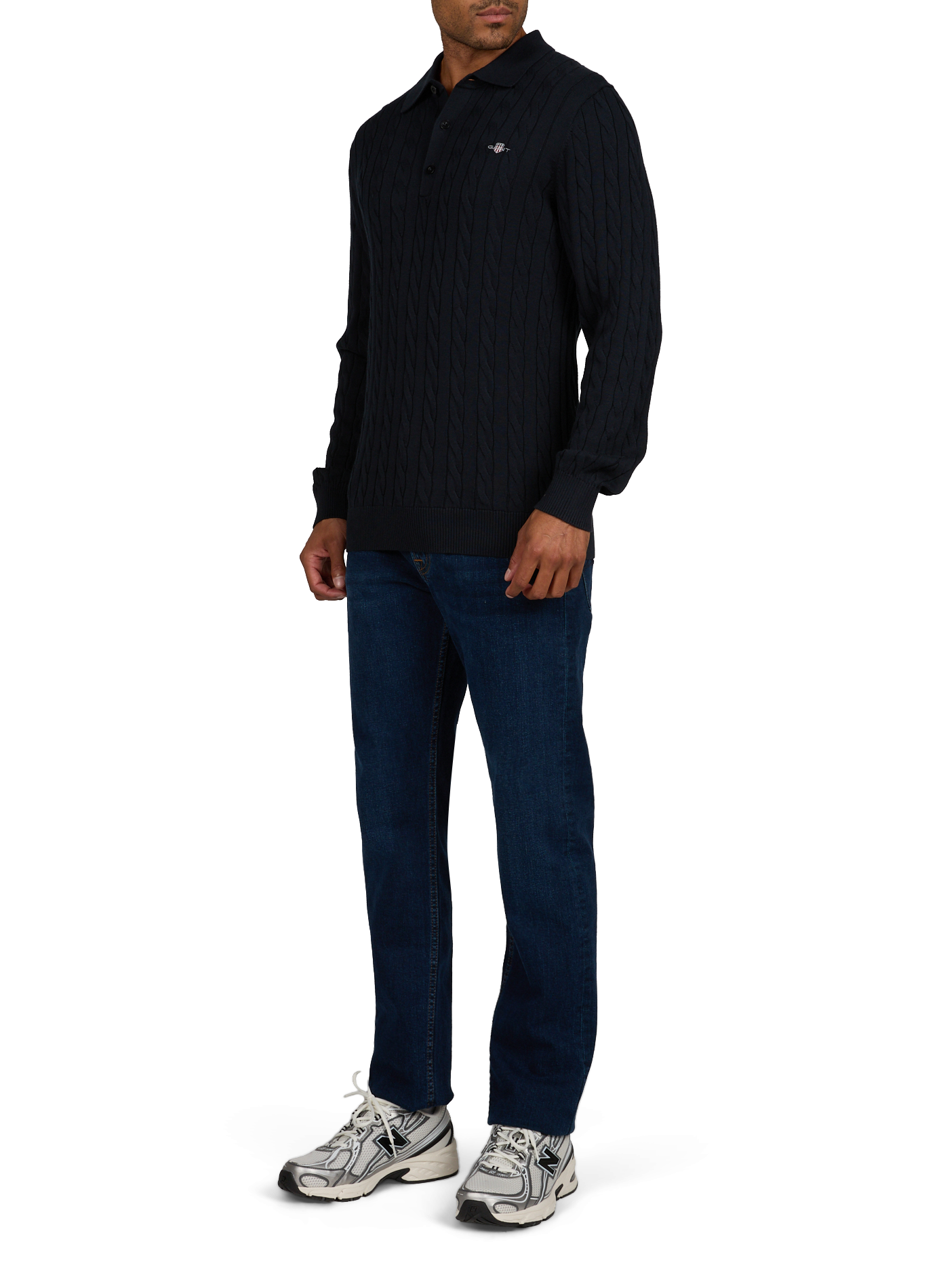 Pull à mailles torsadées en coton GANT Bleu