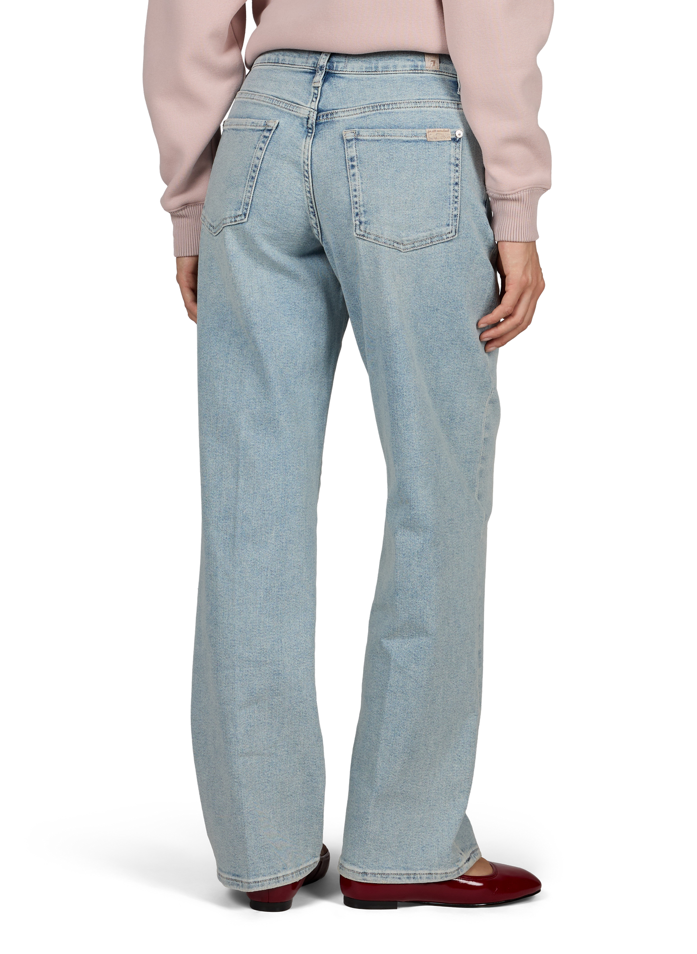 Straight Cropped Stovepipe Jeans in Cotton Blend 7 FOR ALL MANKIND Blue