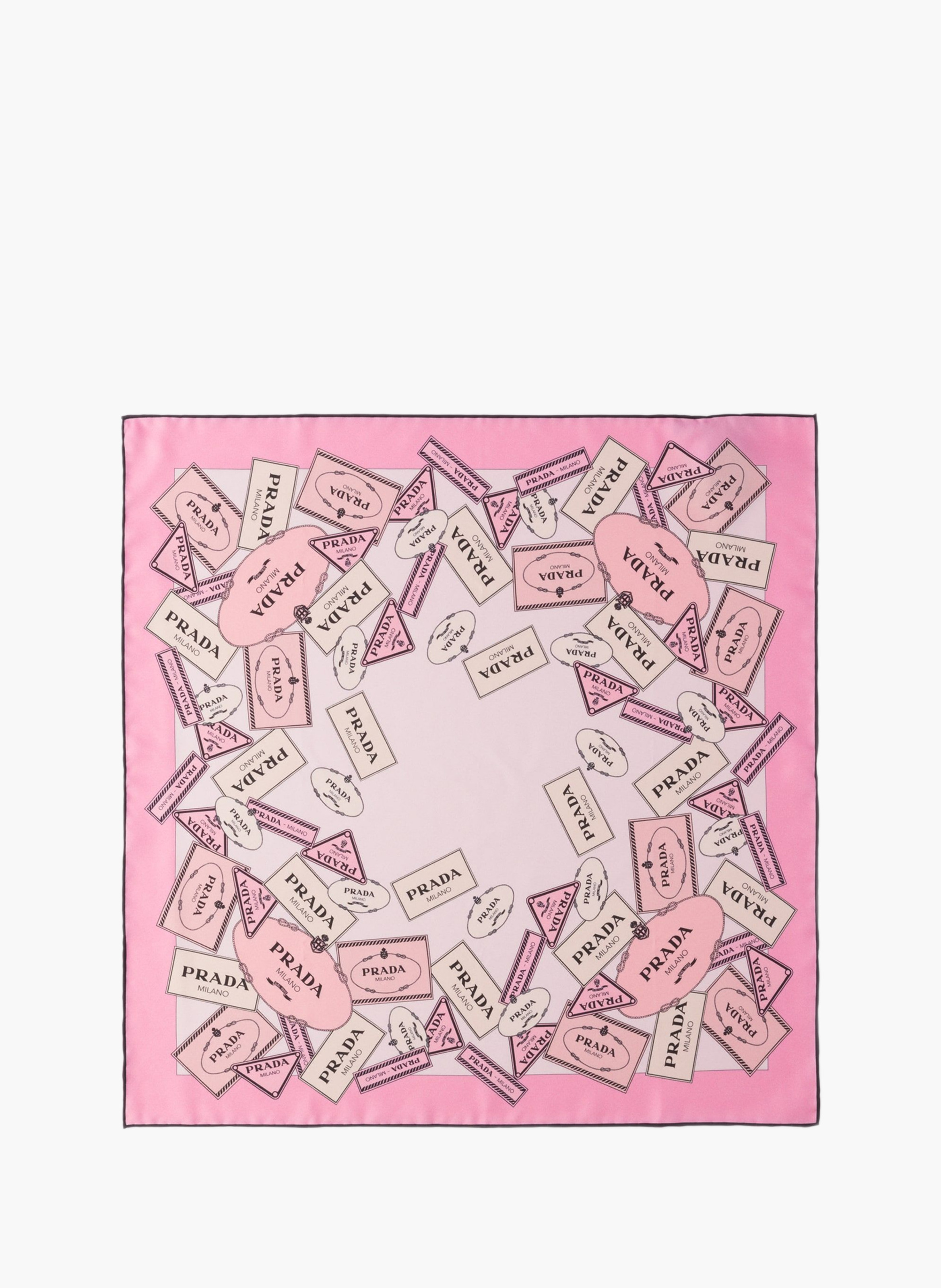 Foulard en sergé de soie imprimé 55 PRADA Rose