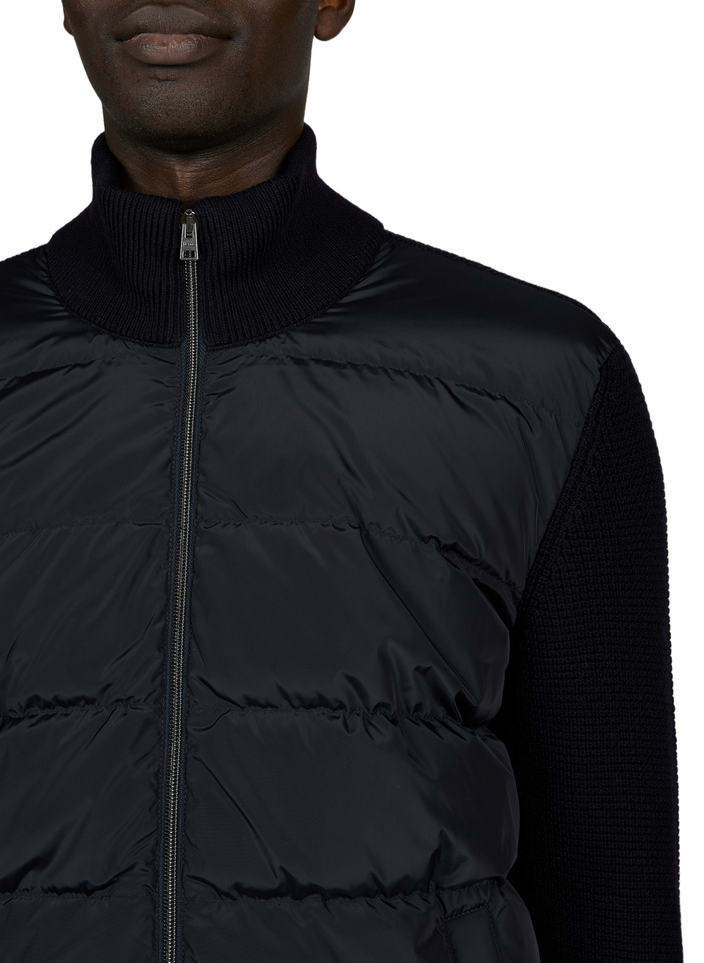 Zweifarbiges Wollmischungsjacke mit Steppung HERNO Blau
