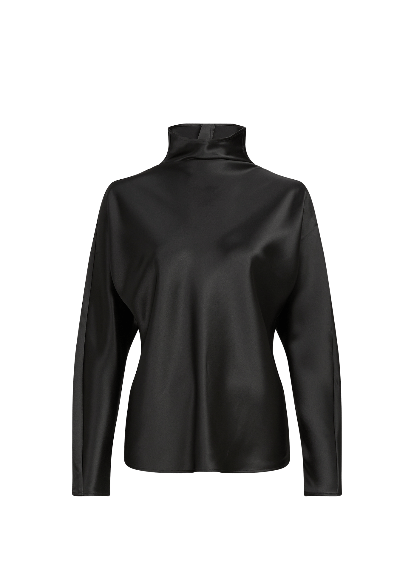 High-neck satin blouse ALMADA Black