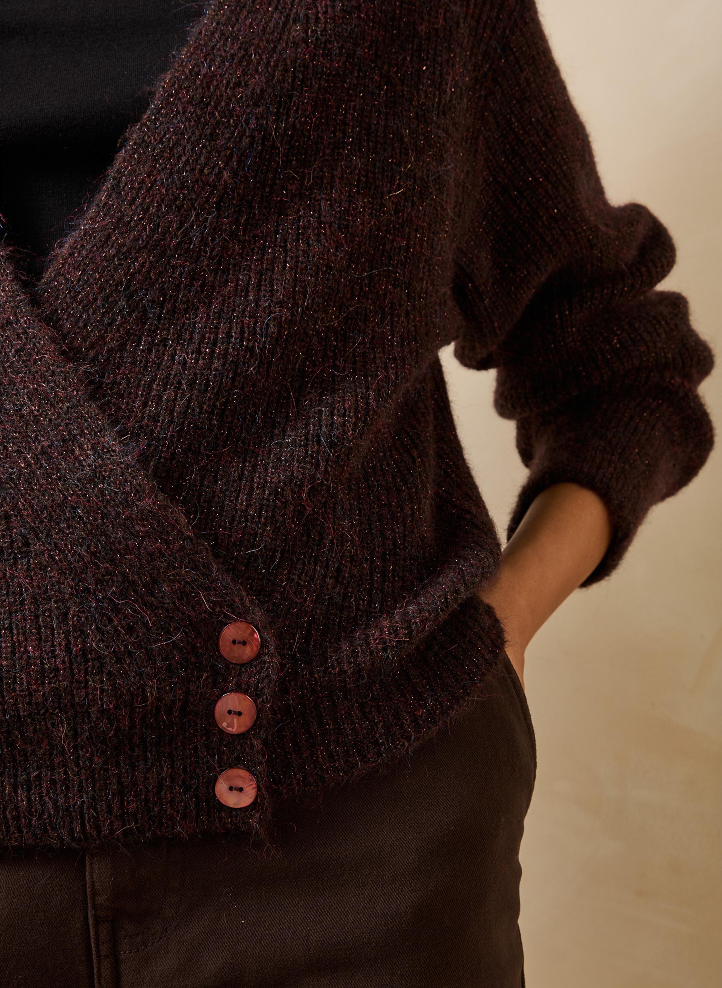 Vest met V-hals LA FEE MARABOUTEE Bruin
