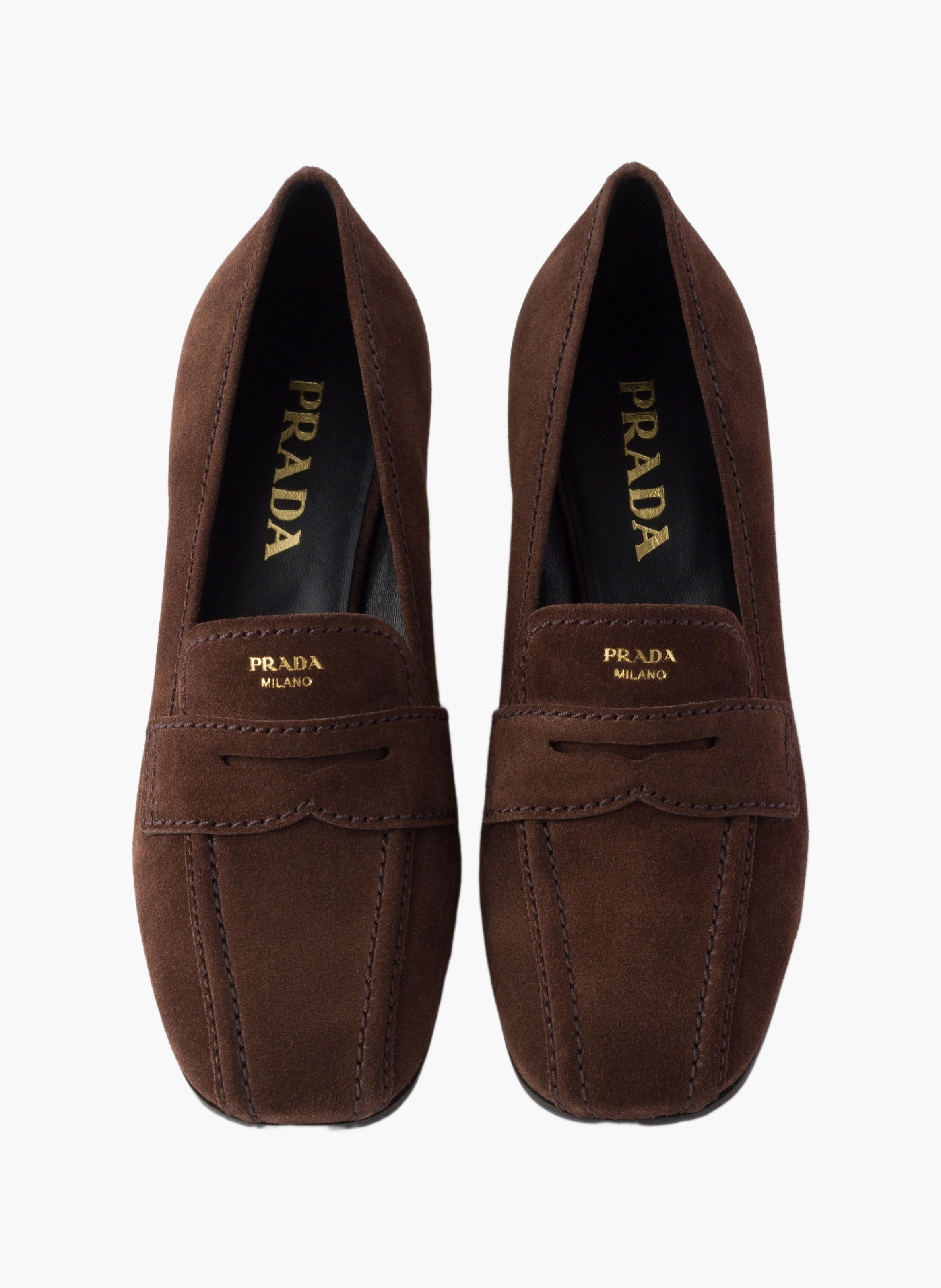 Mocassins en veau velours PRADA Marron