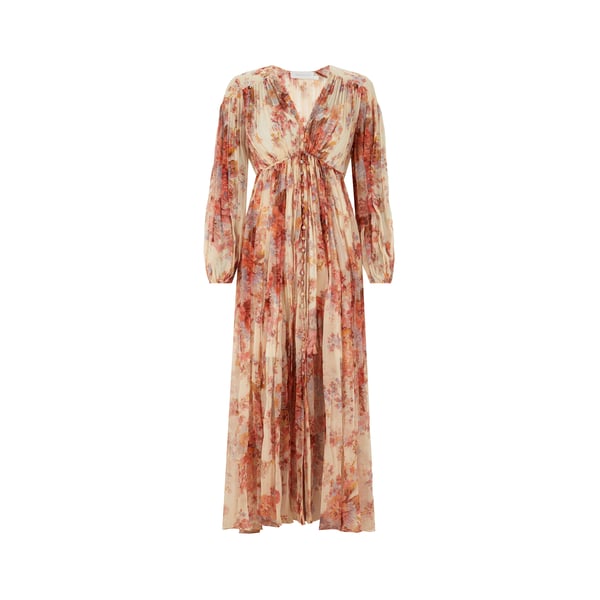 Robe Devi en soie plissée