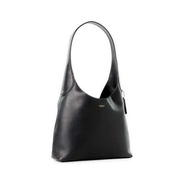 Coach Womens Black Brooklyn Branded Leather Shoulder Bag