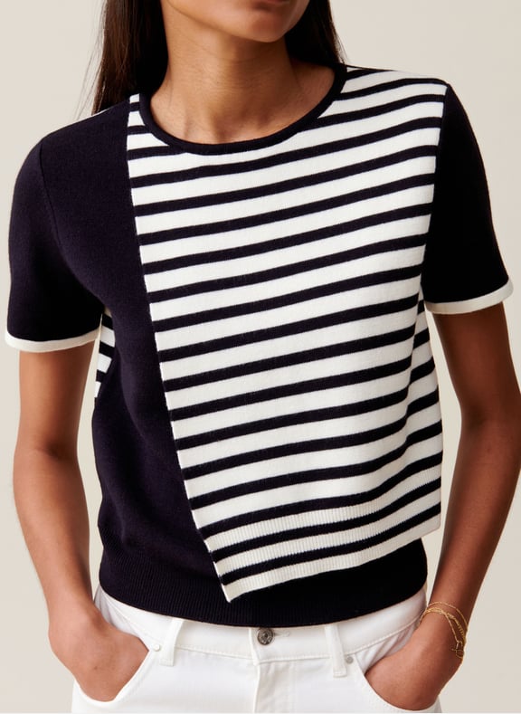 Pull col rond rayé en laine mélangée Multicolore by CLAUDIE PIERLOT CLAUDIE PIERLOT Pull col rond rayé en laine mélangée Multicolore