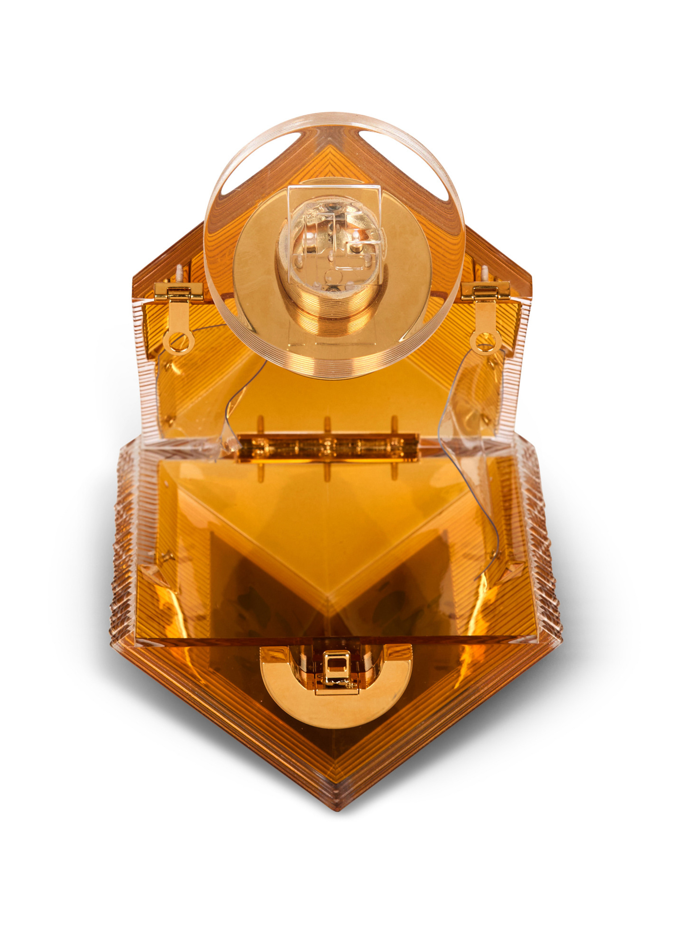 Minaudière parfum en résine et laiton BALMAIN Orange