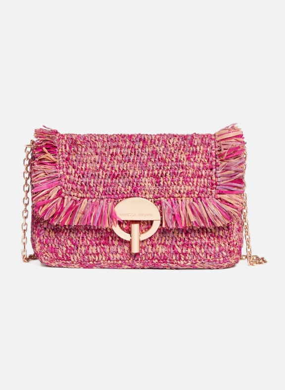Moyen sac moon en raphia Rose by VANESSA BRUNO VANESSA BRUNO Moyen sac moon en raphia Rose