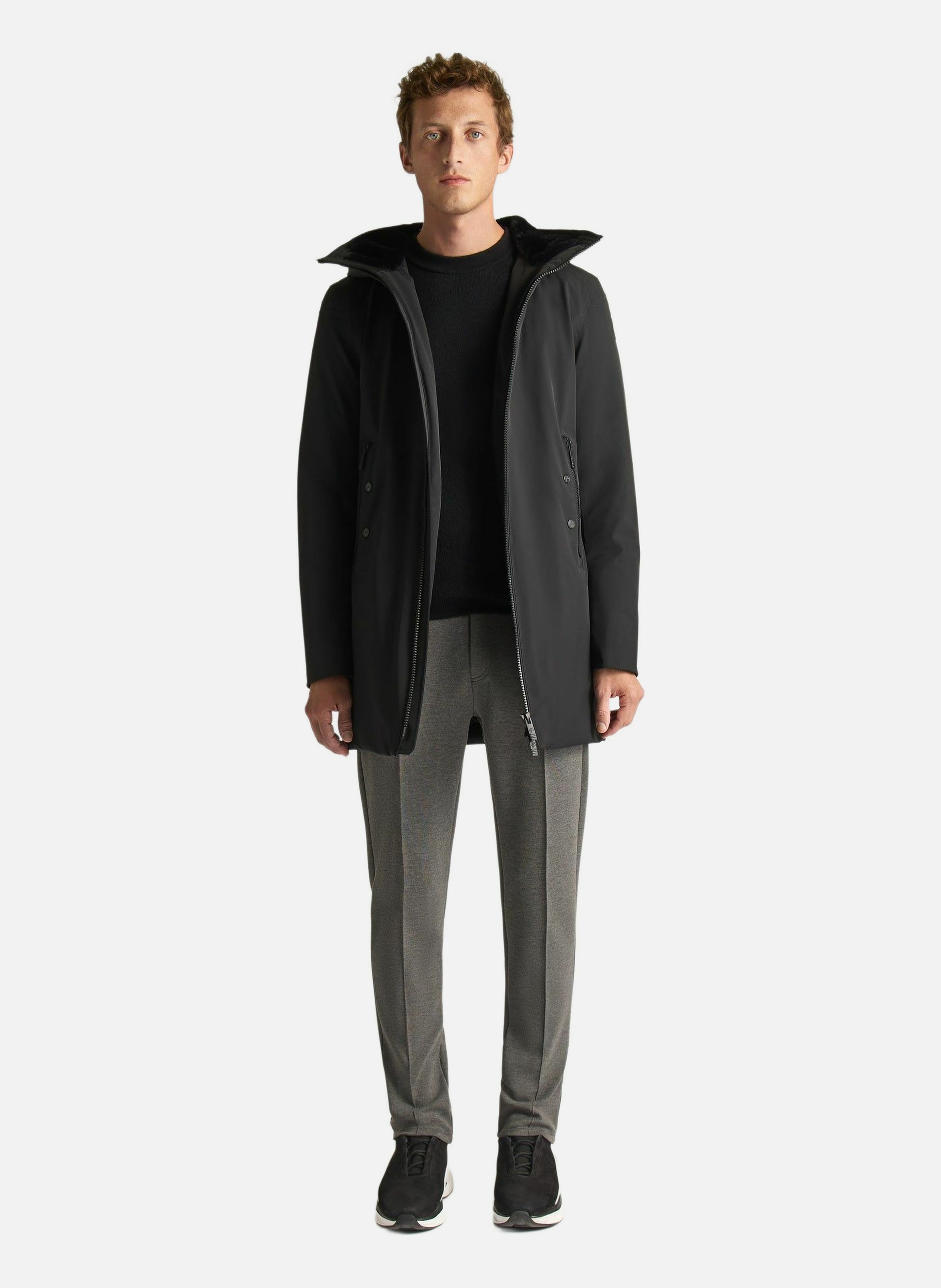 Manteau gezi col montant coupe regular FUSALP Noir