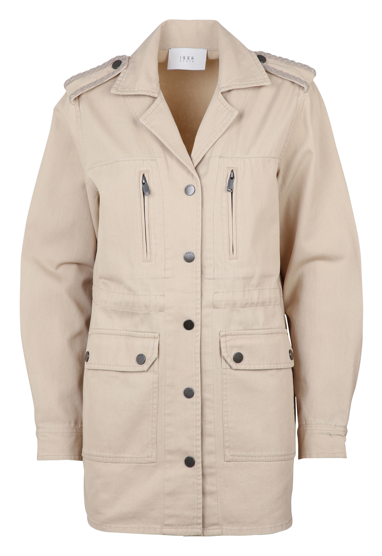 Veste saharienne droite en coton IKKS Beige