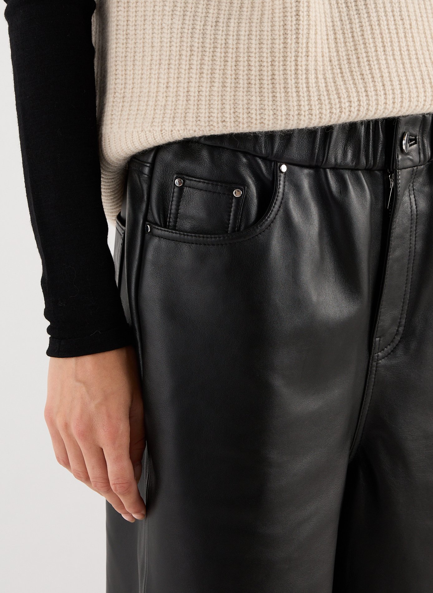 Pantalon en cuir SAISON 1865 Noir