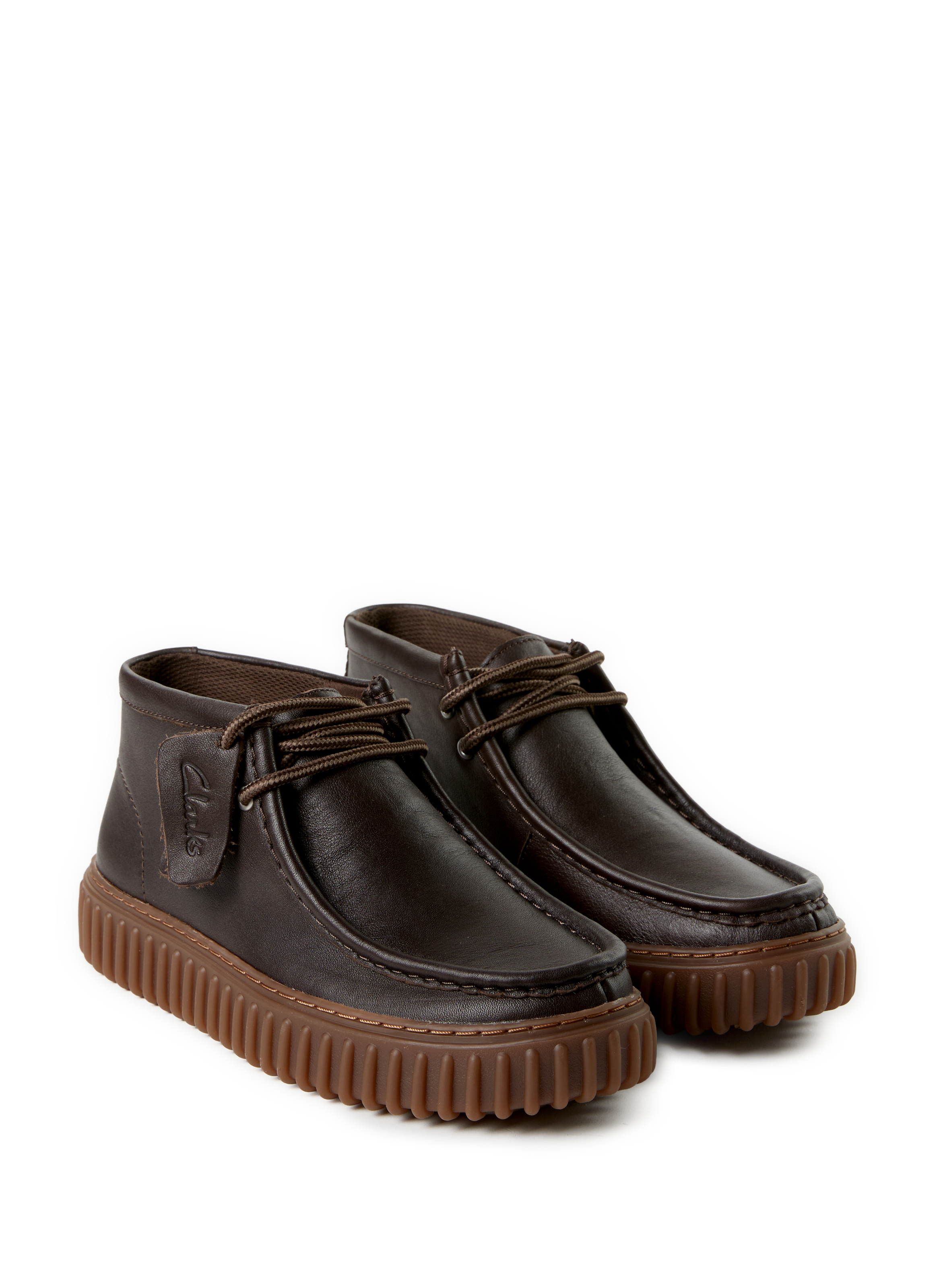 Solid leather derbies CLARKS Brown