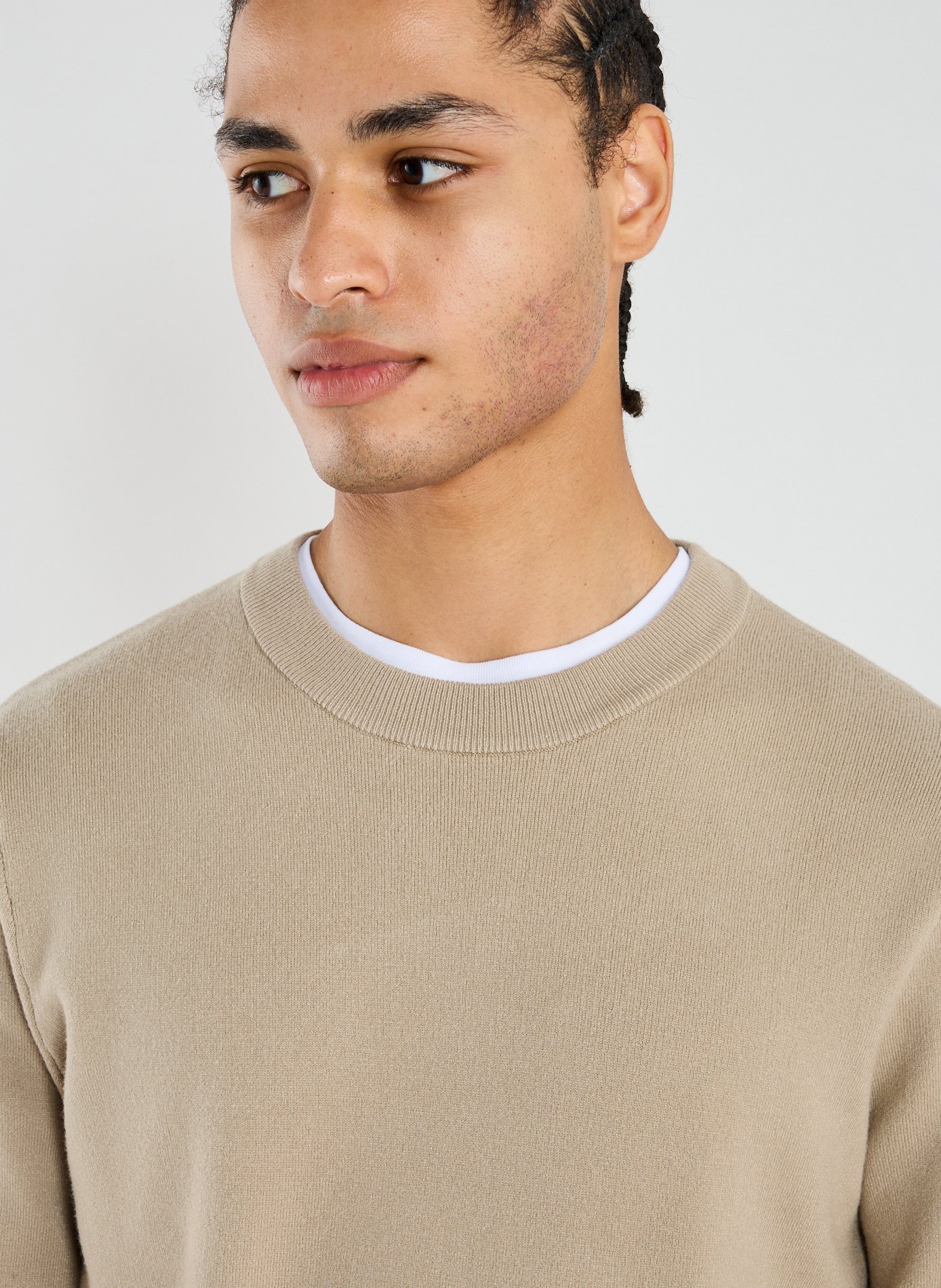 Pull droit col rond  SAMSOE SAMSOE Beige