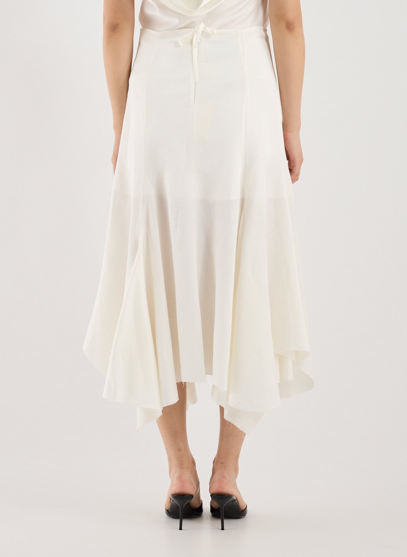 Asymmetric skirt in blended linen MARQUES ALMEIDA White