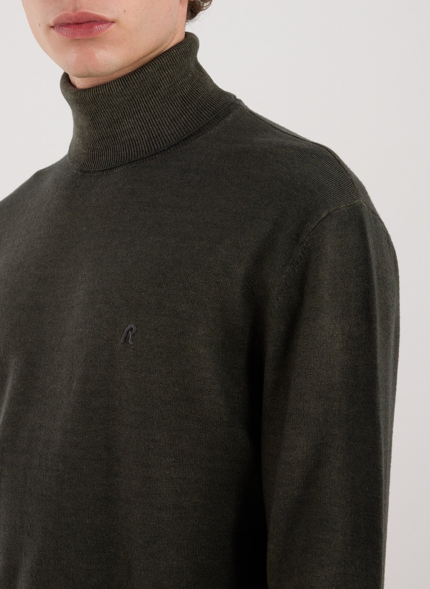 Wool blend turtleneck jumper REPLAY Green