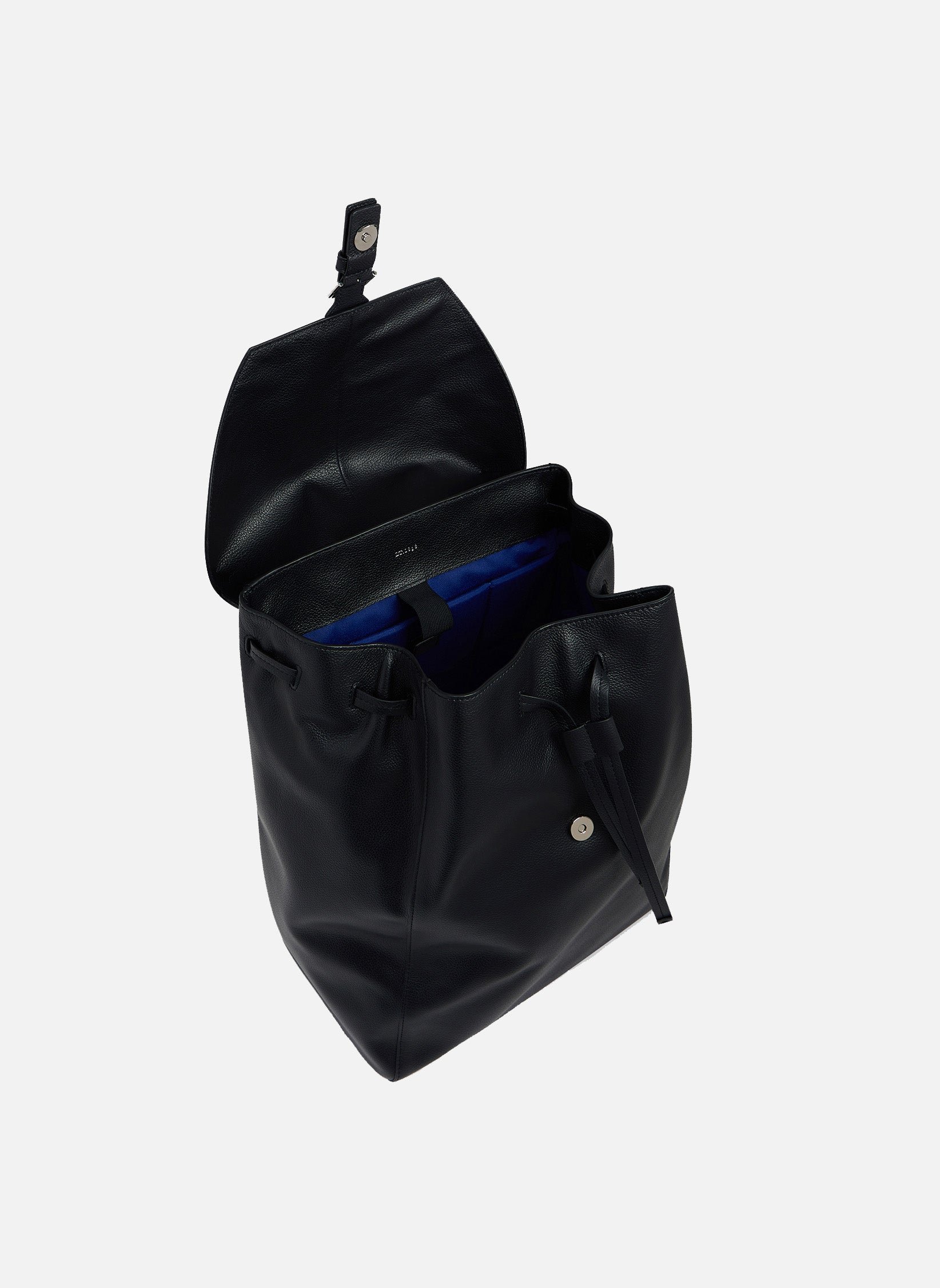 Sac à dos à rabat emile en cuir grainé LE TANNEUR Noir