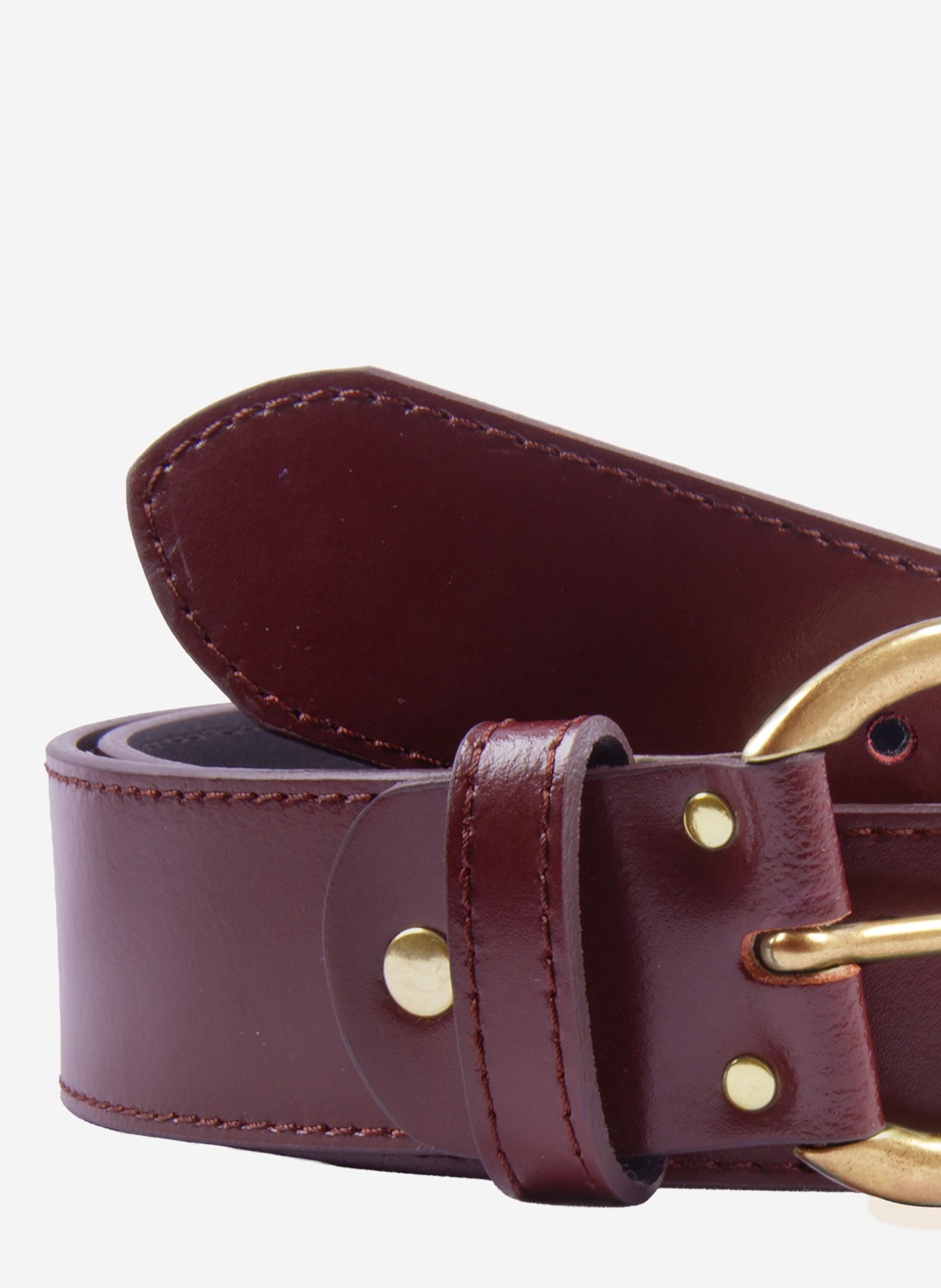 Ceinture bohème cuir lisse JULES & JENN Rouge