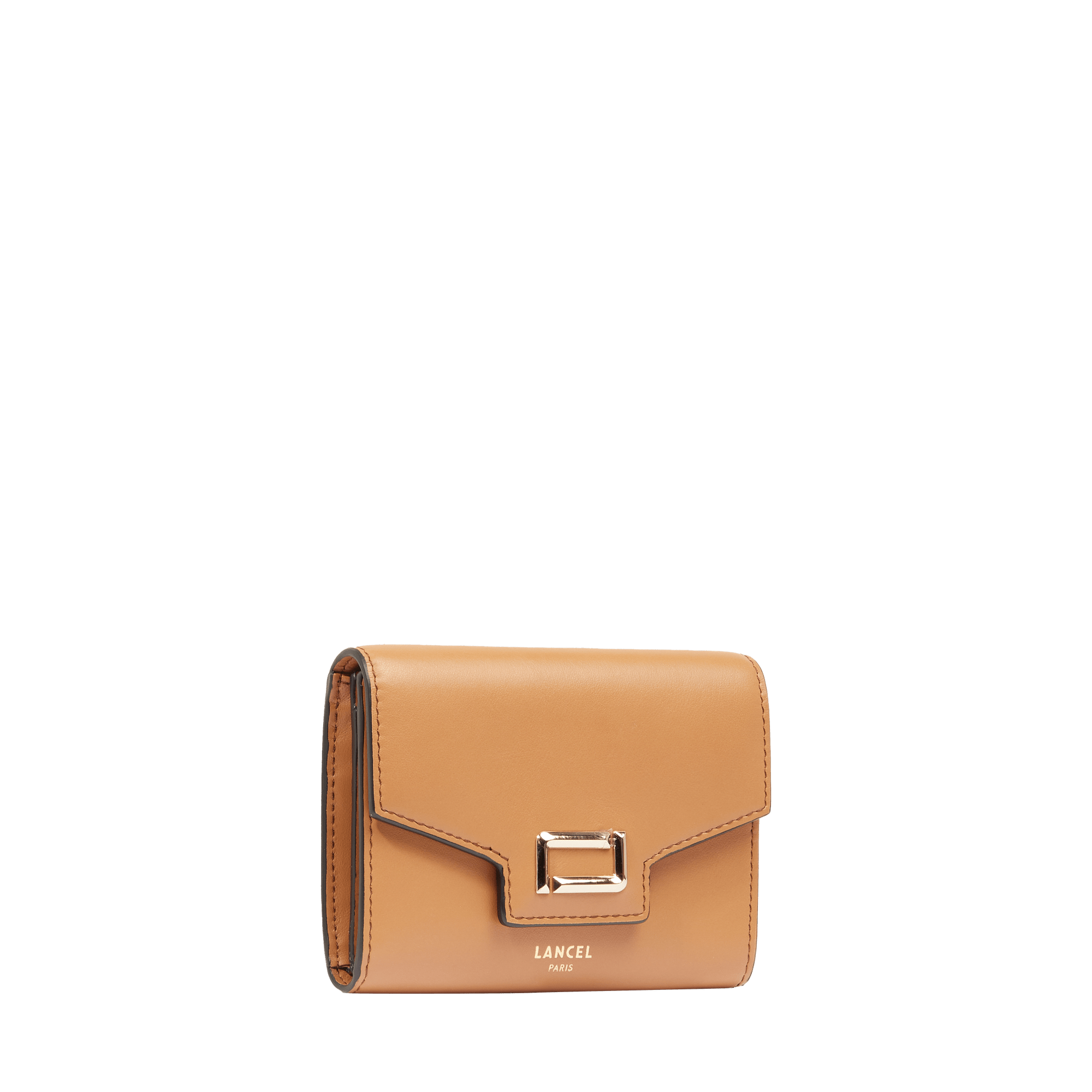 Portefeuille rectangulaire rabat angèle de lancel en cuir LANCEL Marron