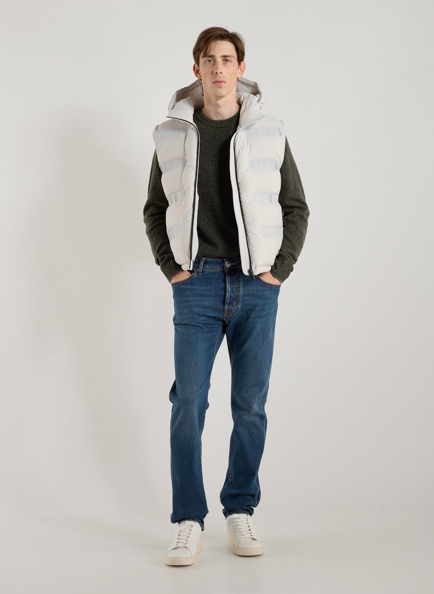 Quilted hooded sleeveless puffer jacket COLMAR Grey