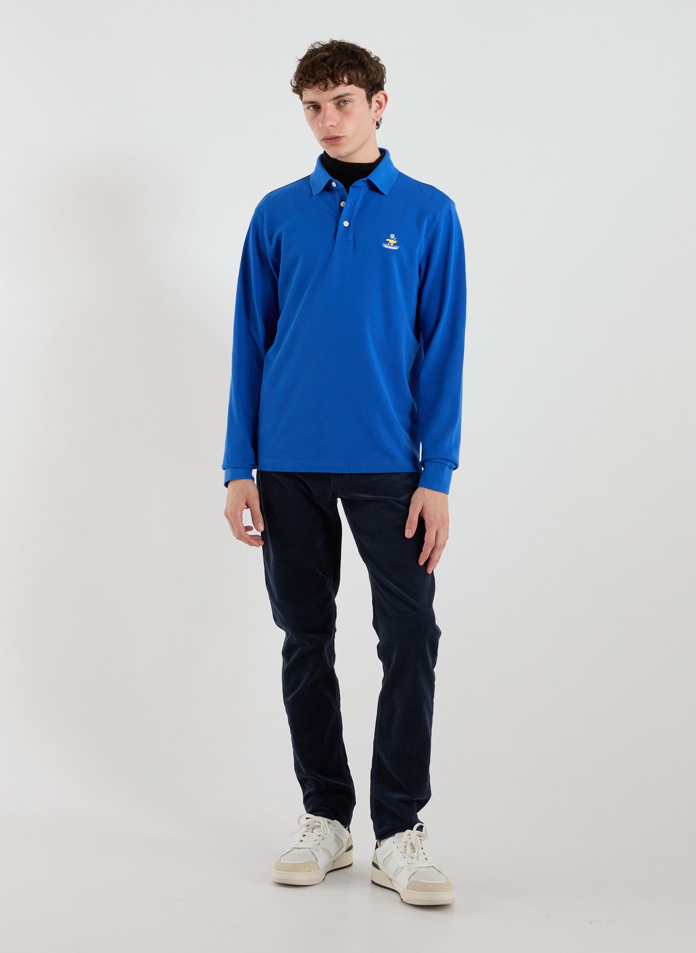 Polo à manches longues en coton FACONNABLE Bleu