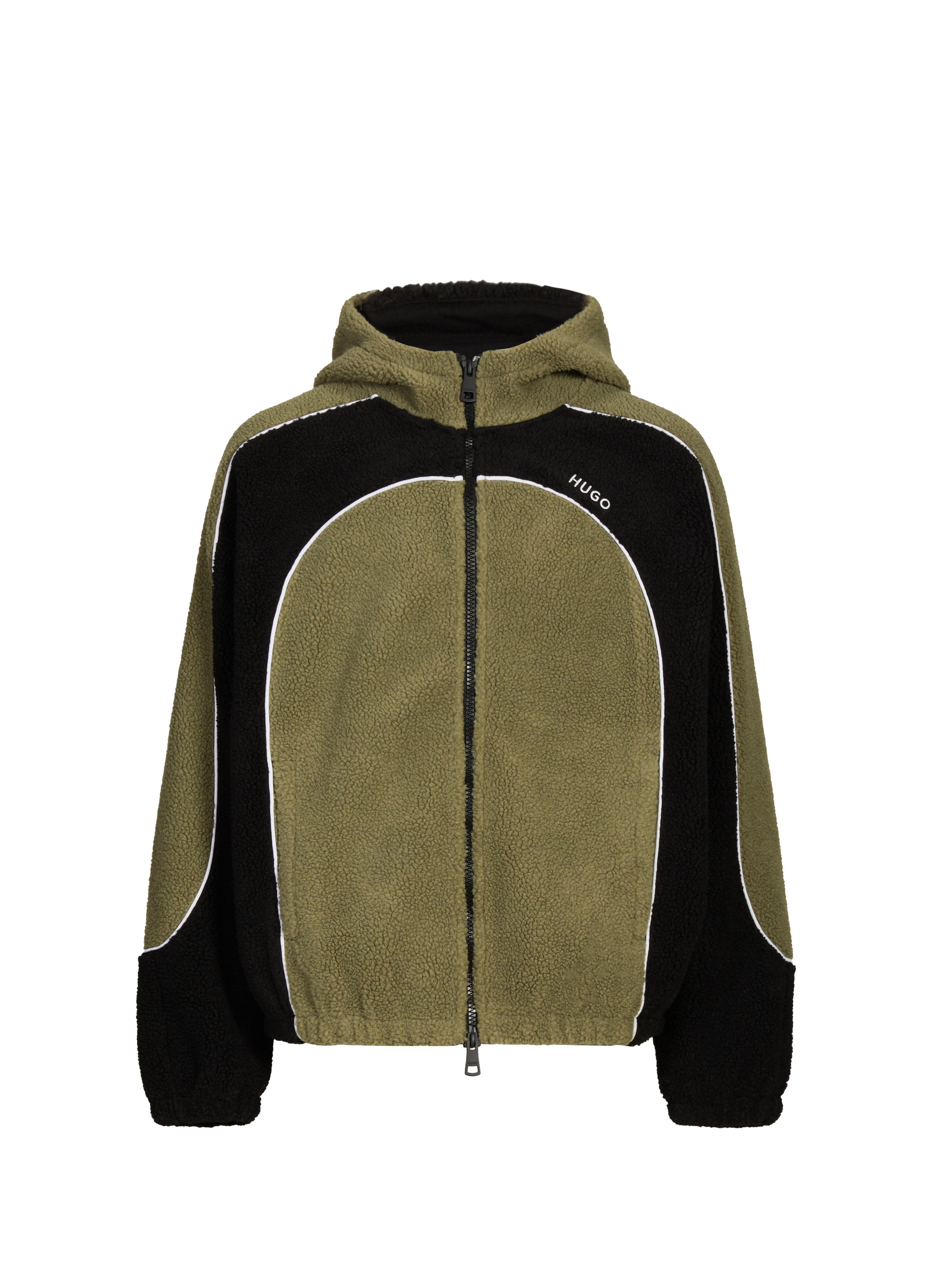 Veste polaire à capuche HUGO BLUE Kaki