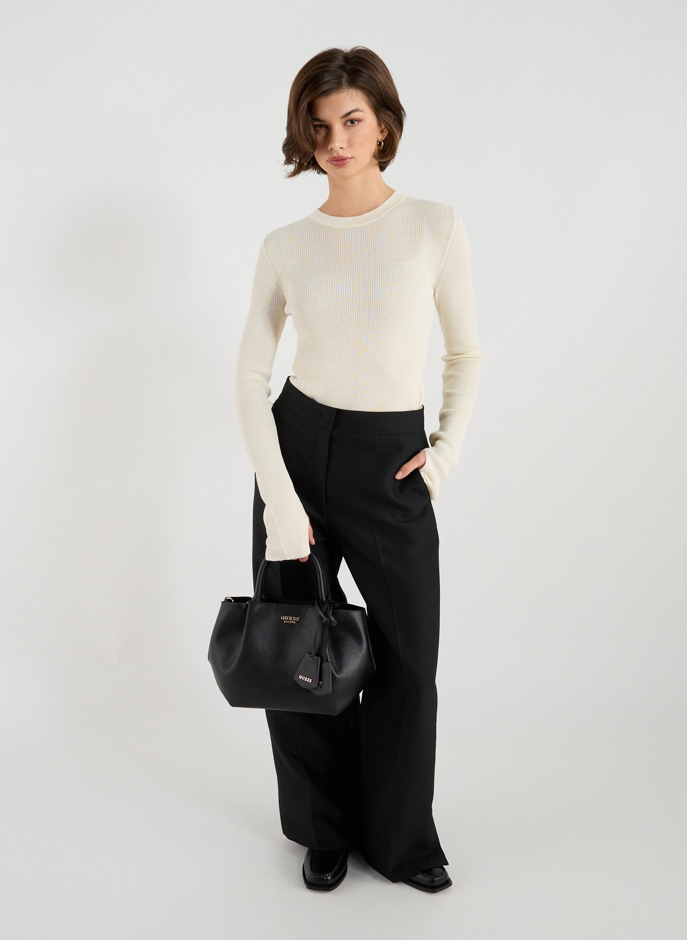 Sac à main zippé double anse GUESS Noir