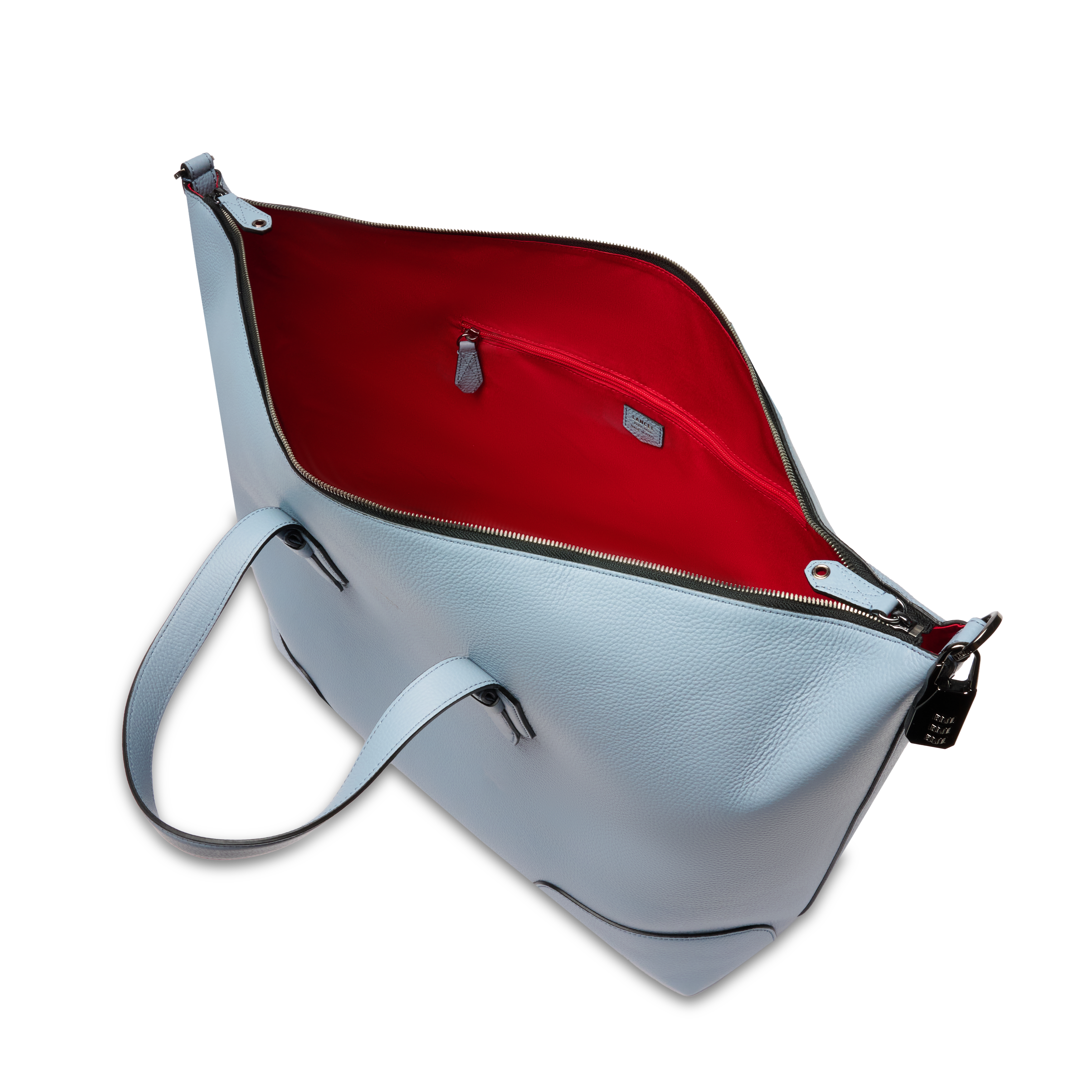 Sac weekend zippé charlie de lancel en cuir LANCEL Bleu