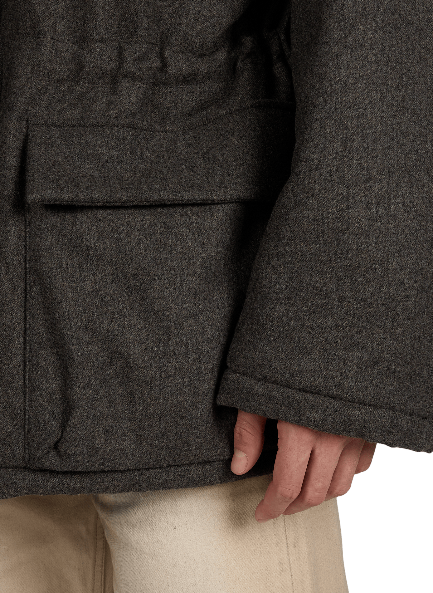 Coat lined with classic collar in blended wool AMOMENTO Grey