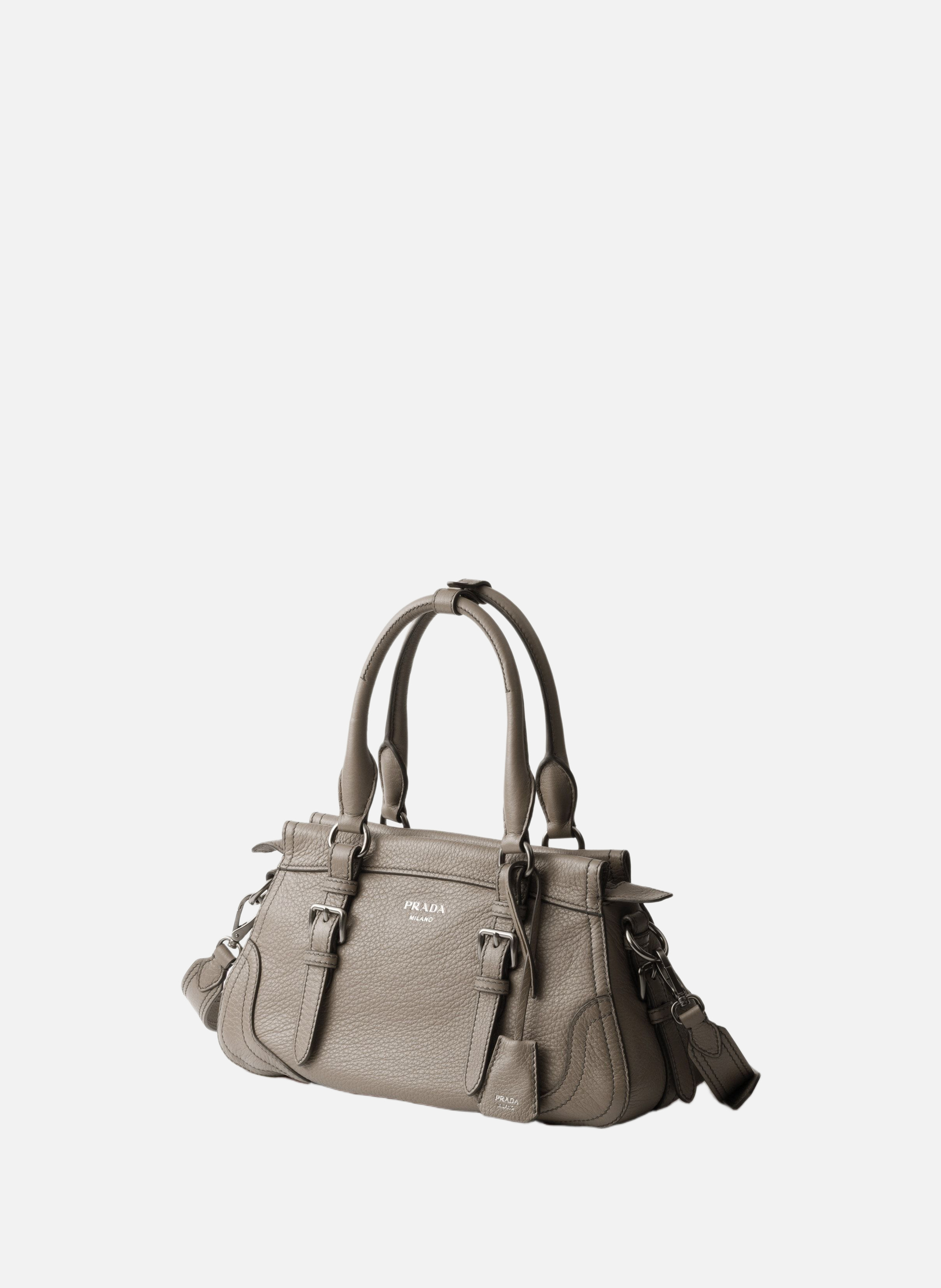 Grand cabas en cuir PRADA Gris