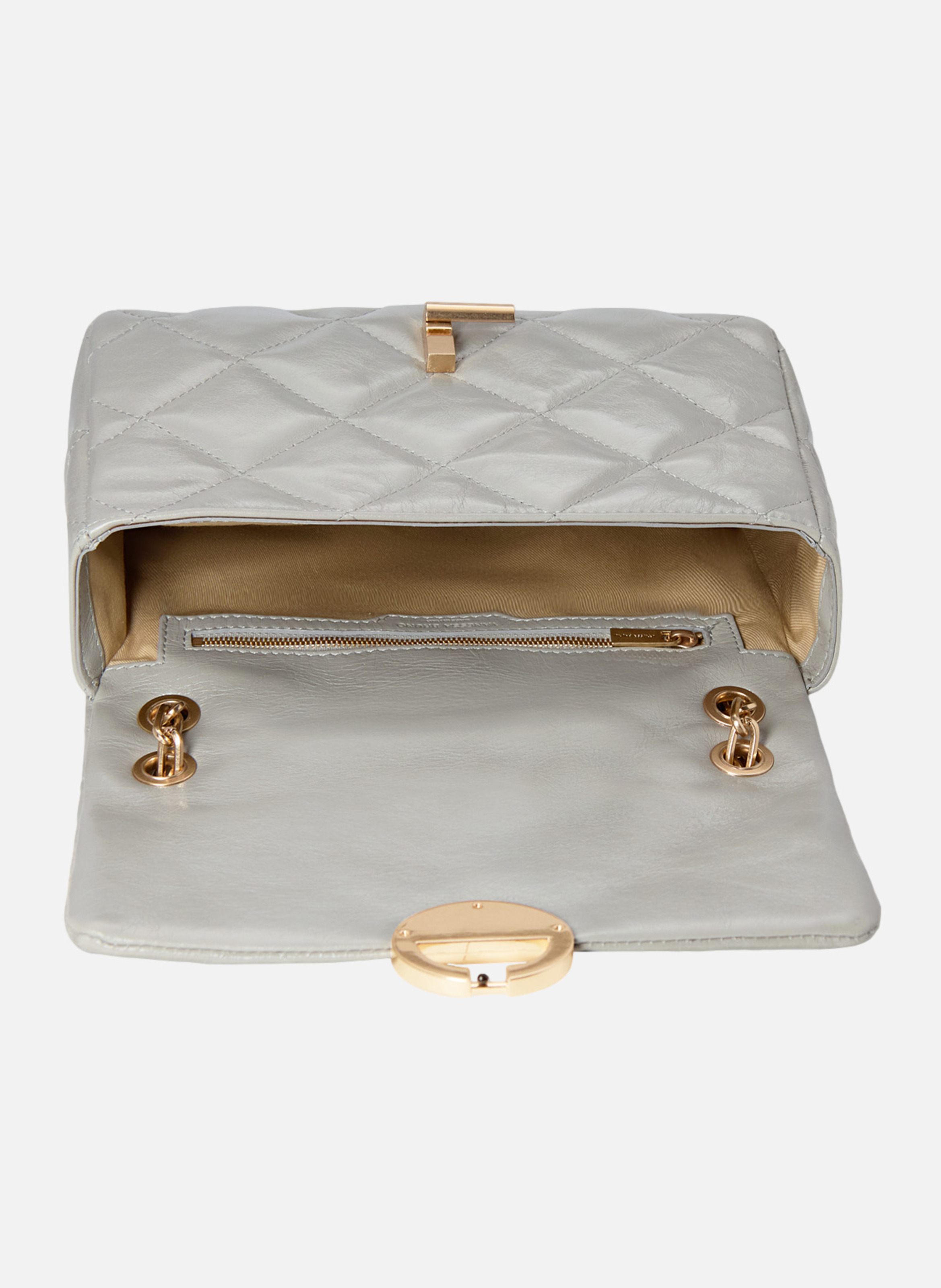 Grand sac moon en cuir Gris