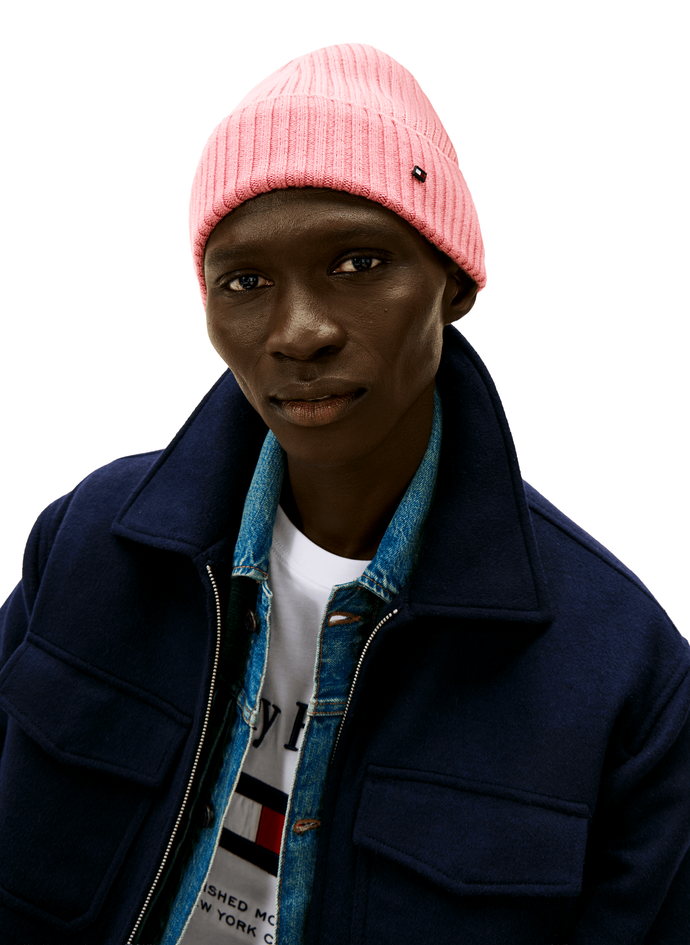 Ribbed wool beanie TOMMY HILFIGER Pink