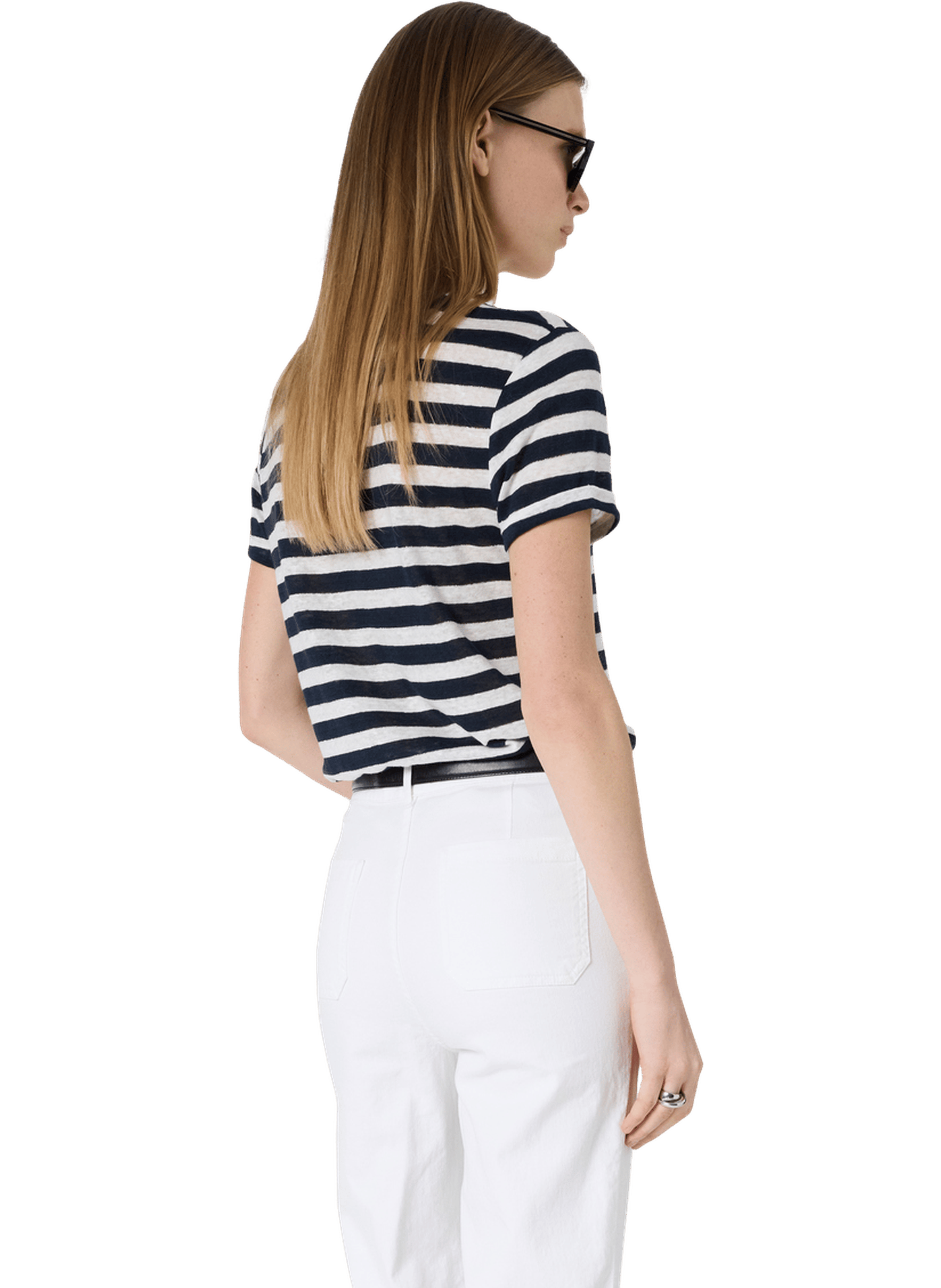 T-shirt rayé en lin et lurex - mellina GERARD DAREL Bleu