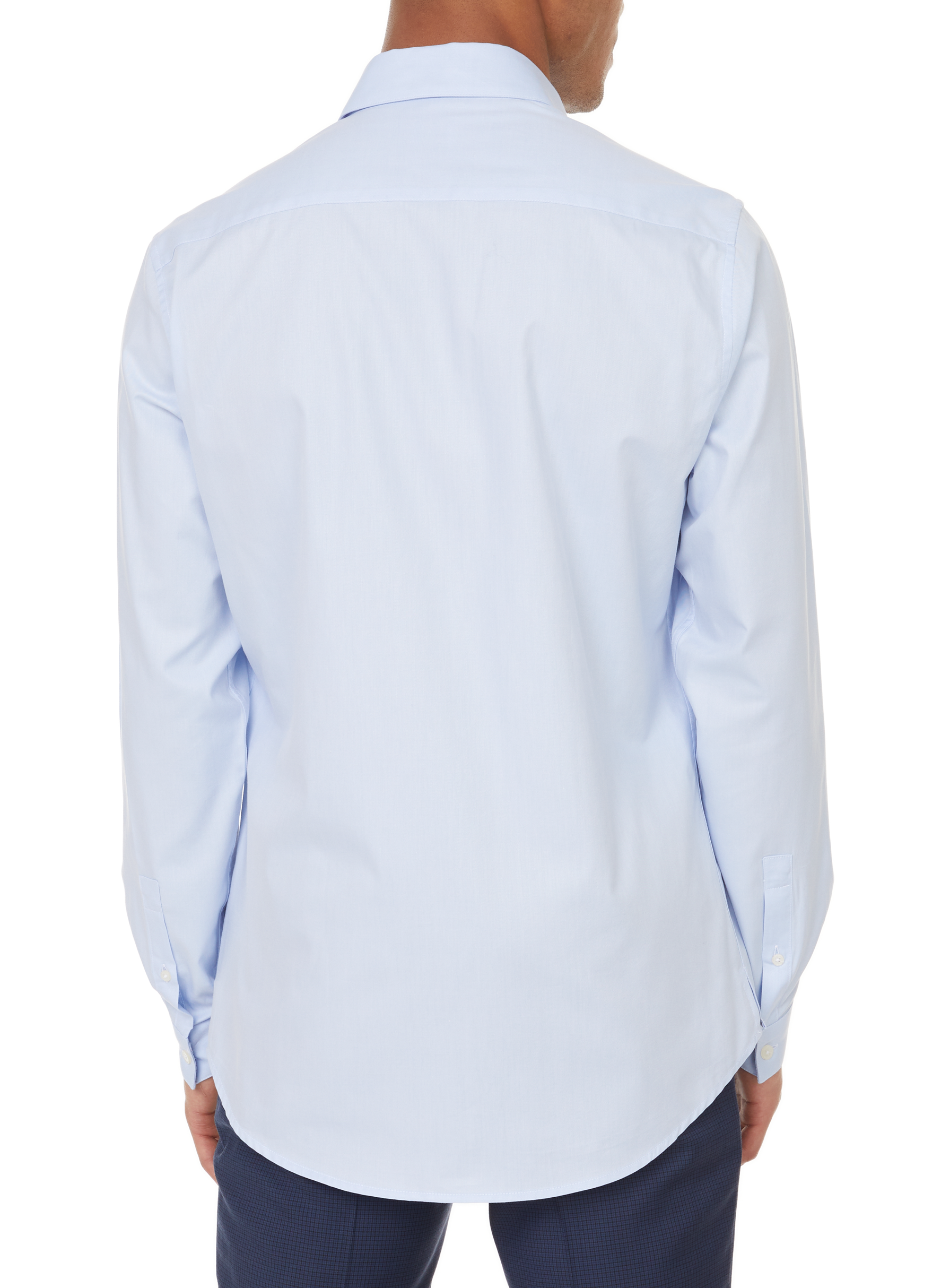 Slim-fit cotton poplin shirt AU PRINTEMPS PARIS Blue