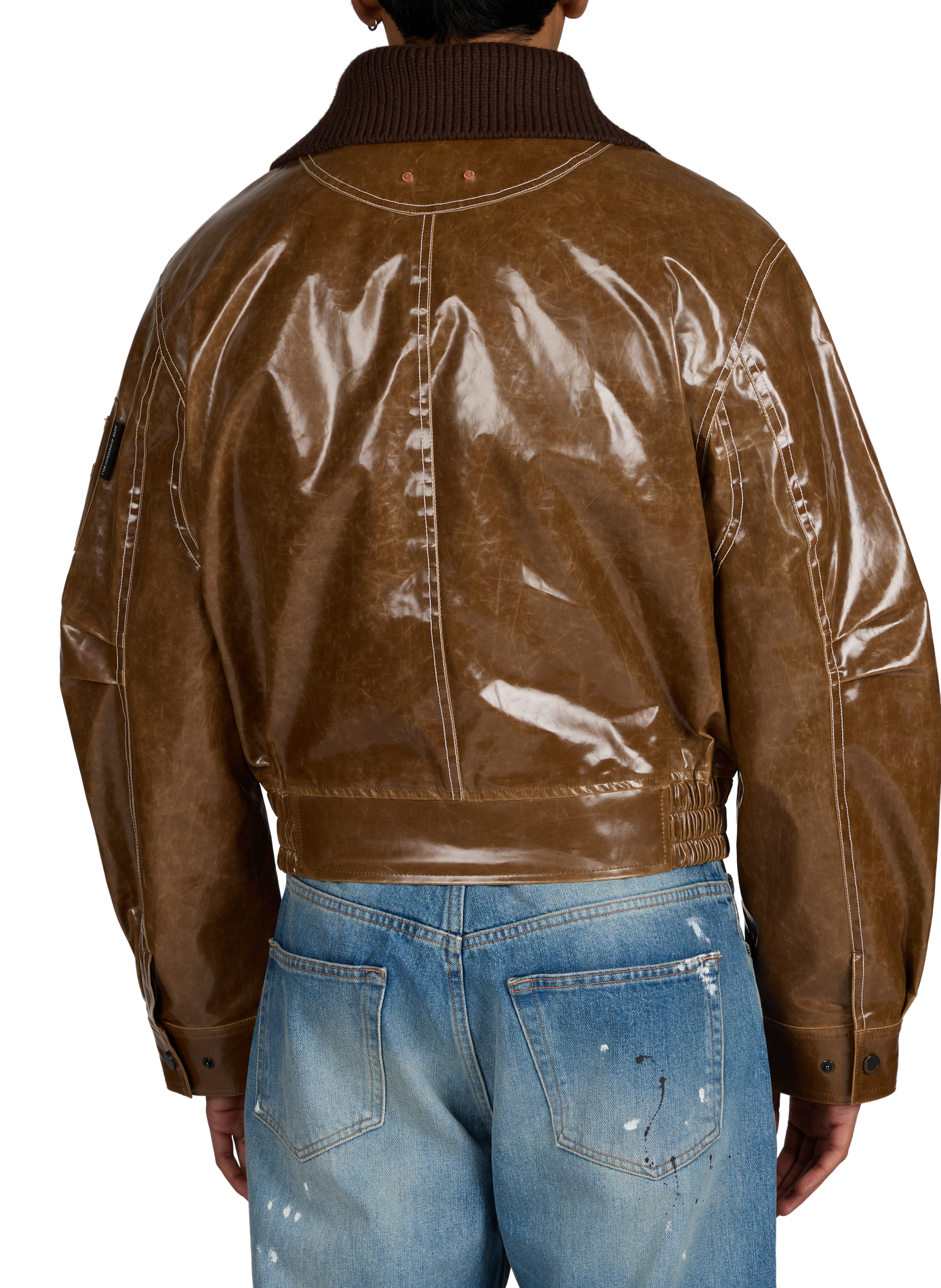 Veste ample matelassée à col côtelé ANDERSSON BELL Marron