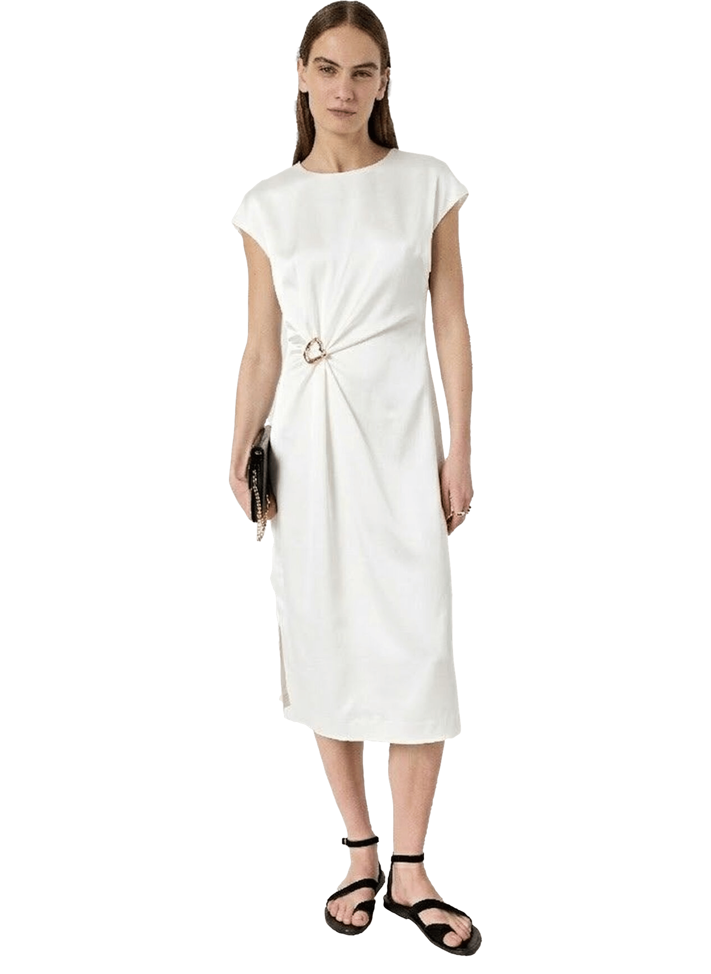 Robe satinée drapée - rialya GERARD DAREL Beige